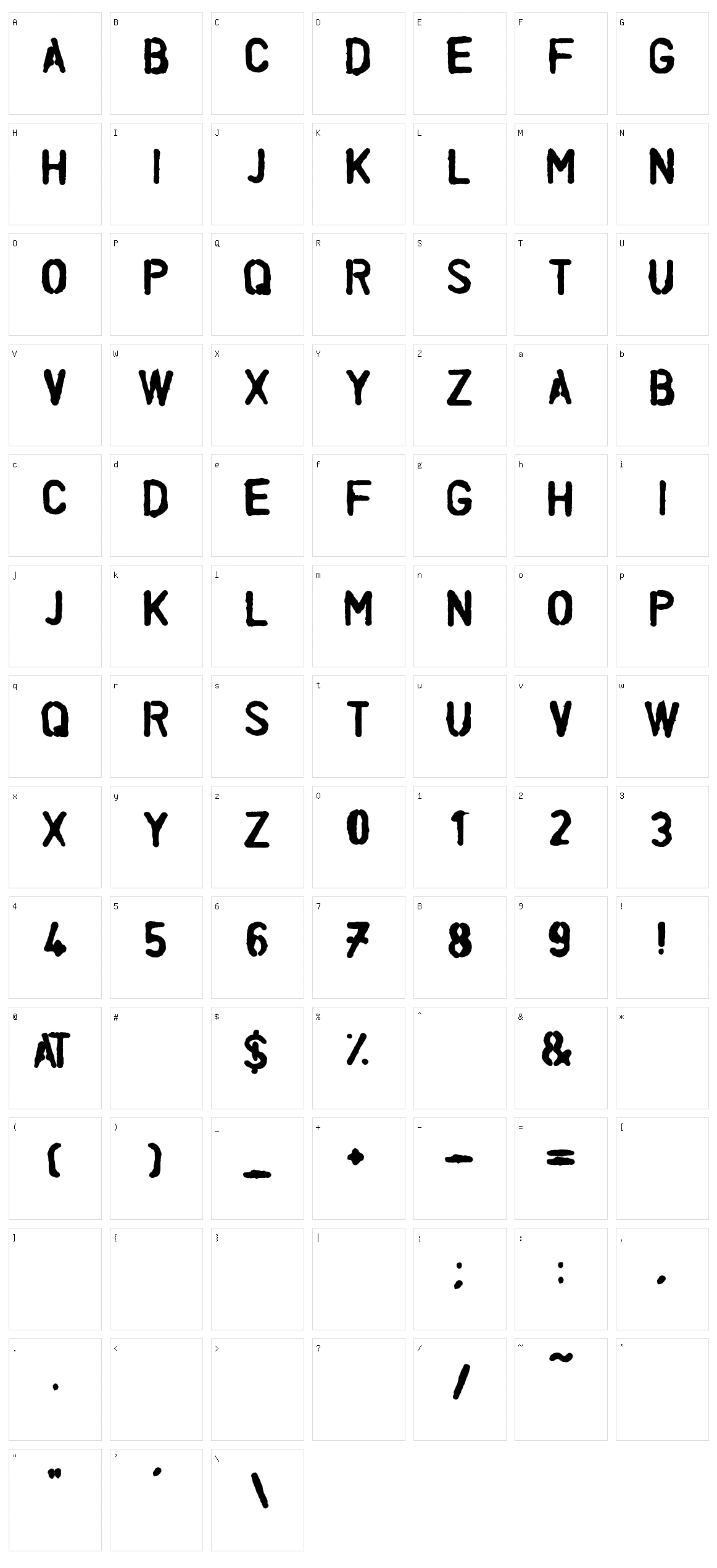 Budget Stencil Character Set
