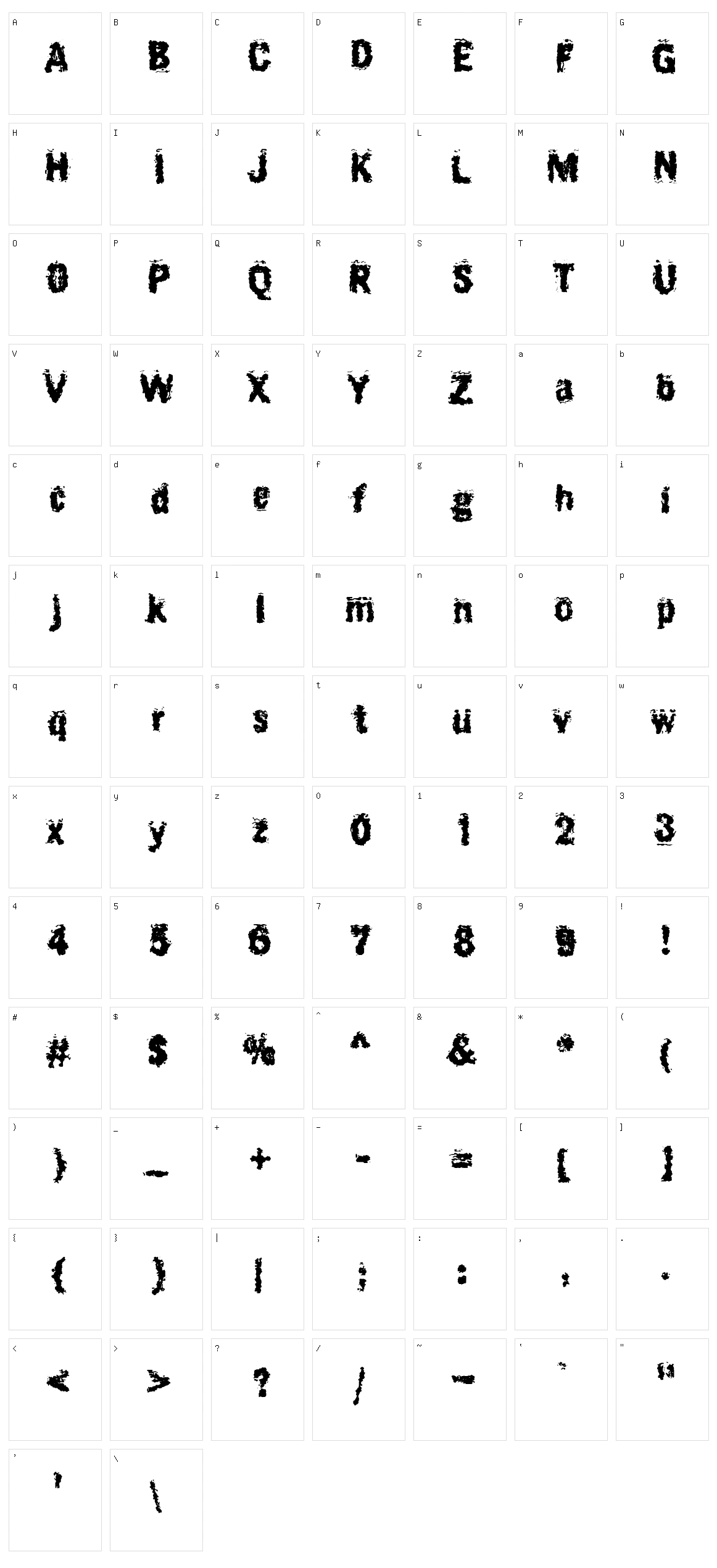 Burliweh Sans Character Set