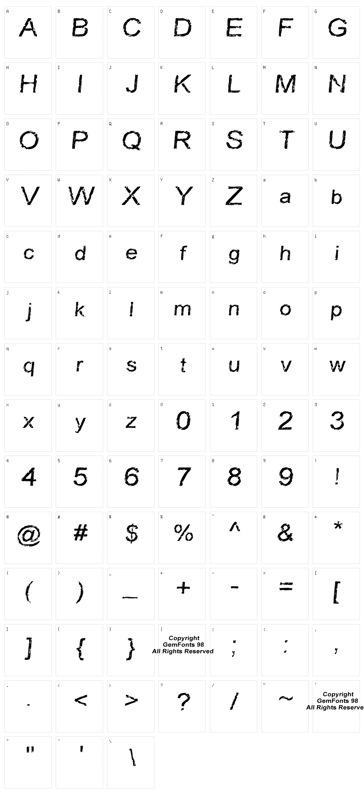 Carbonized Timber Character Set
