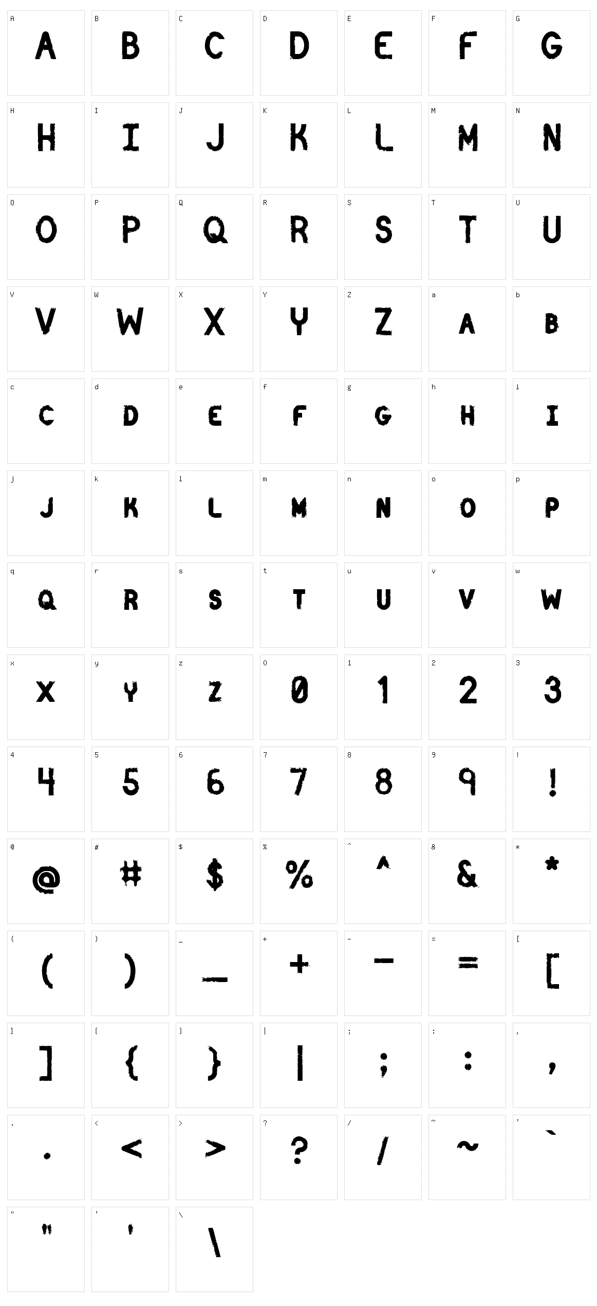 Catenary Stamp Character Set
