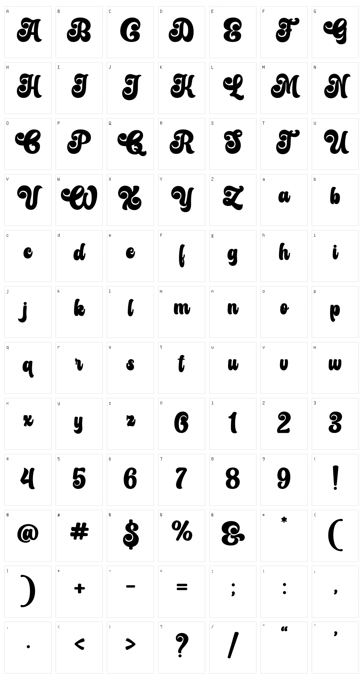 Untalin Character Set