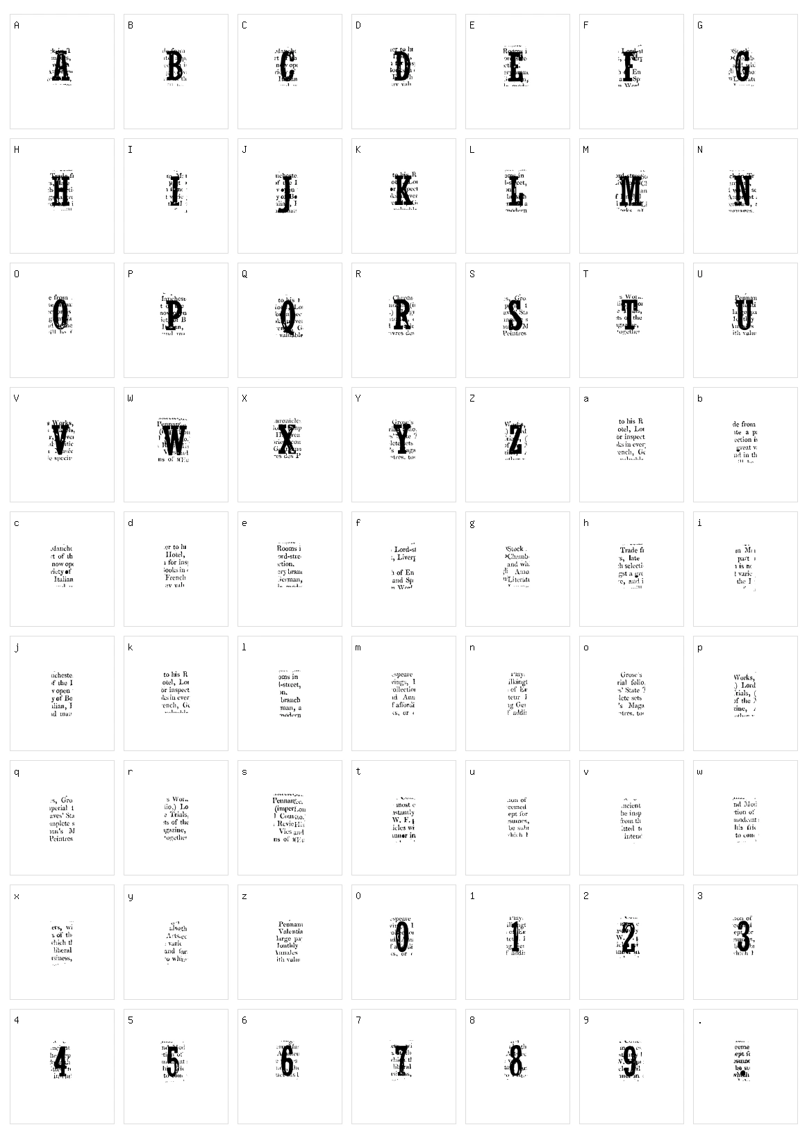 CF Nelson Old NewsPaper Character Set