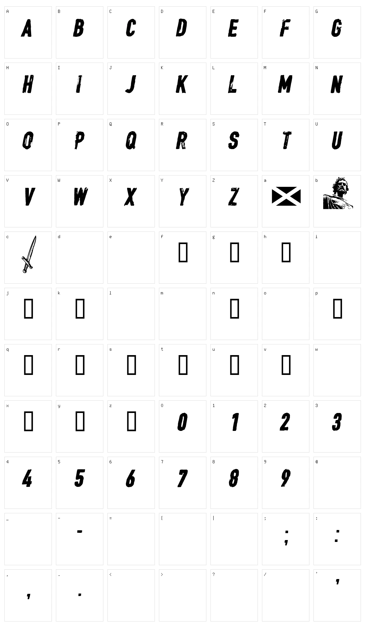 CF William Wallace Character Set