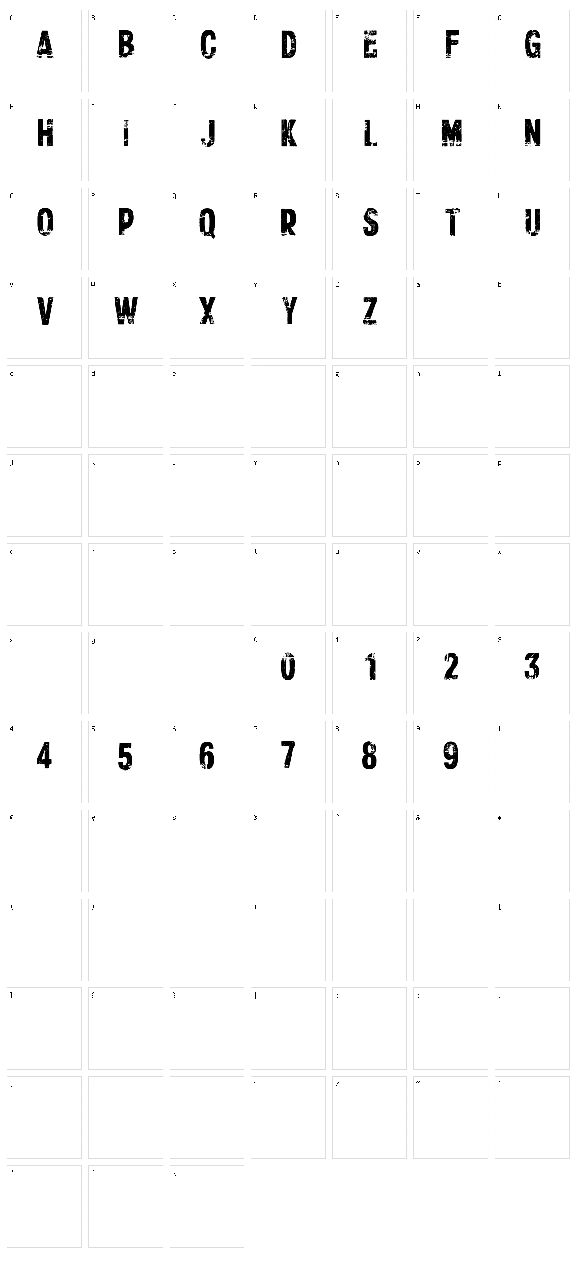 CF Xerography Character Set