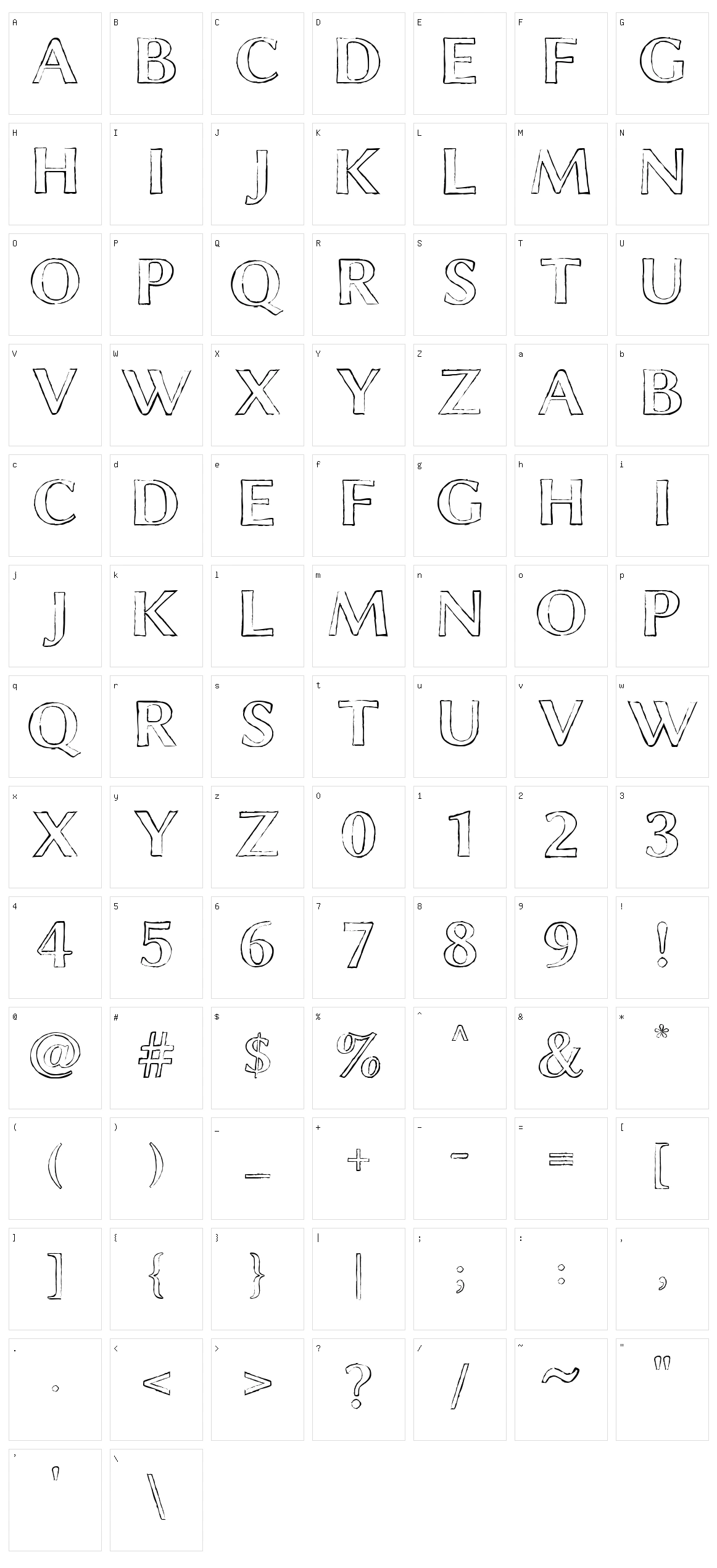 Chalk Line Outline Character Set