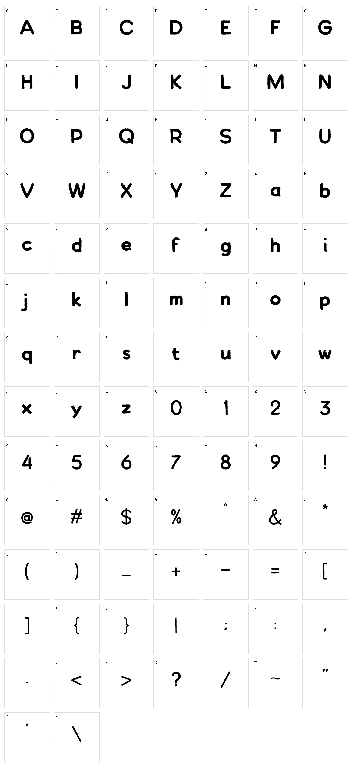 Chalkcoal Character Set