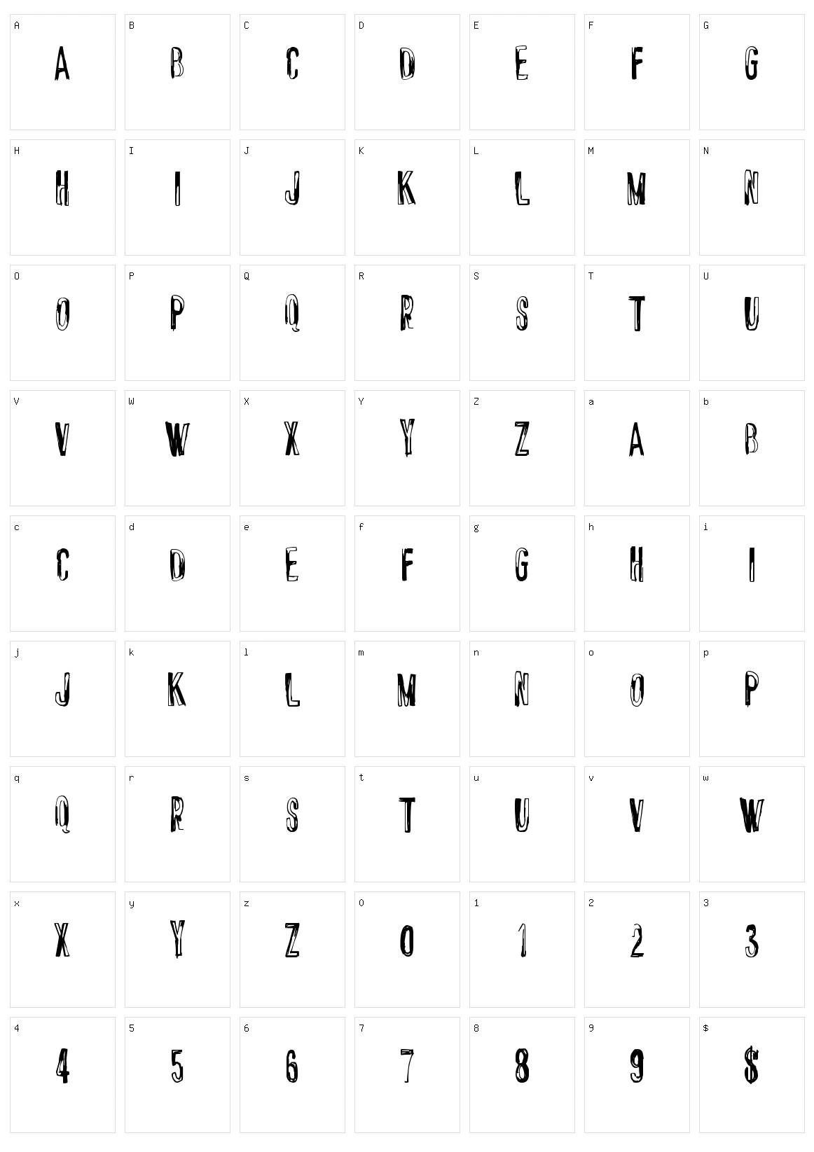 Chrome Fancy Character Set
