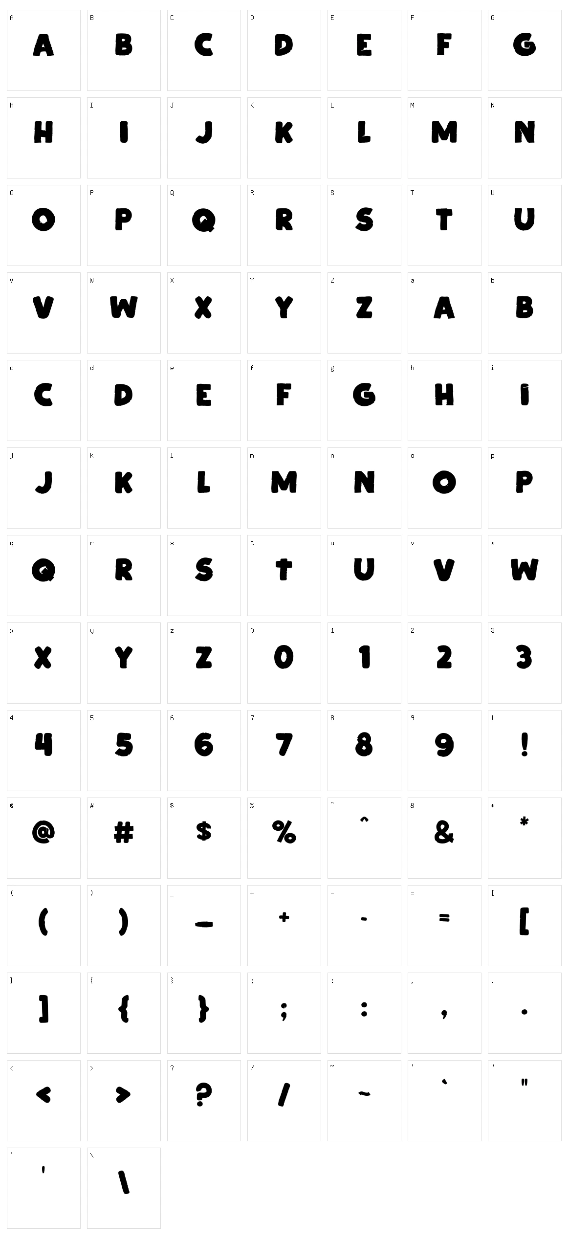 Cipitillo Character Set
