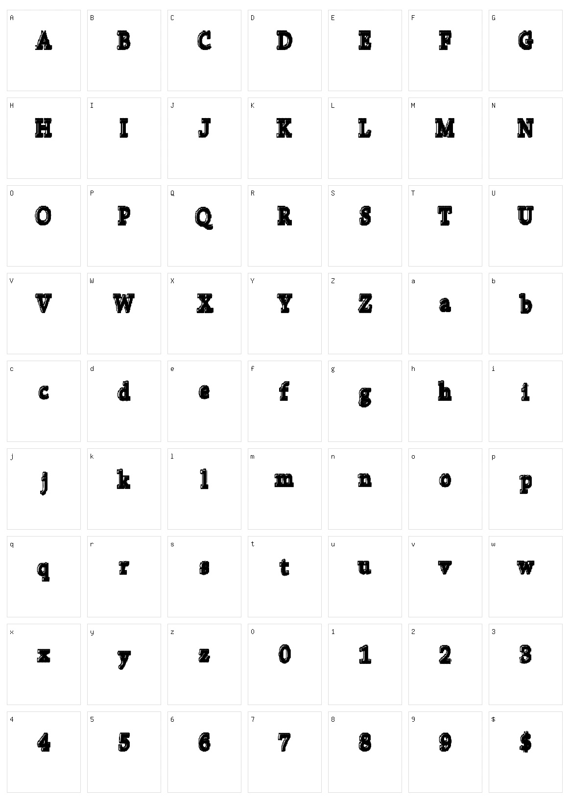College Bytes Character Set