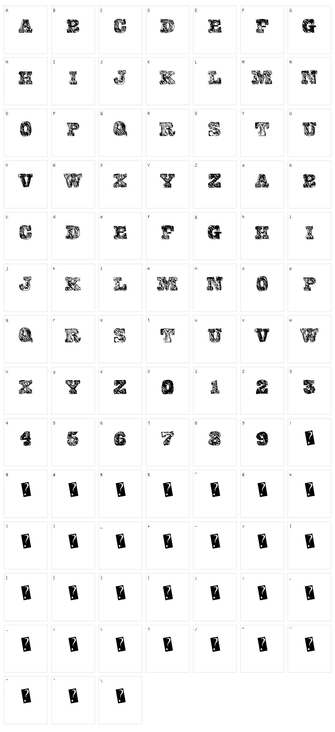 College Scribble Character Set