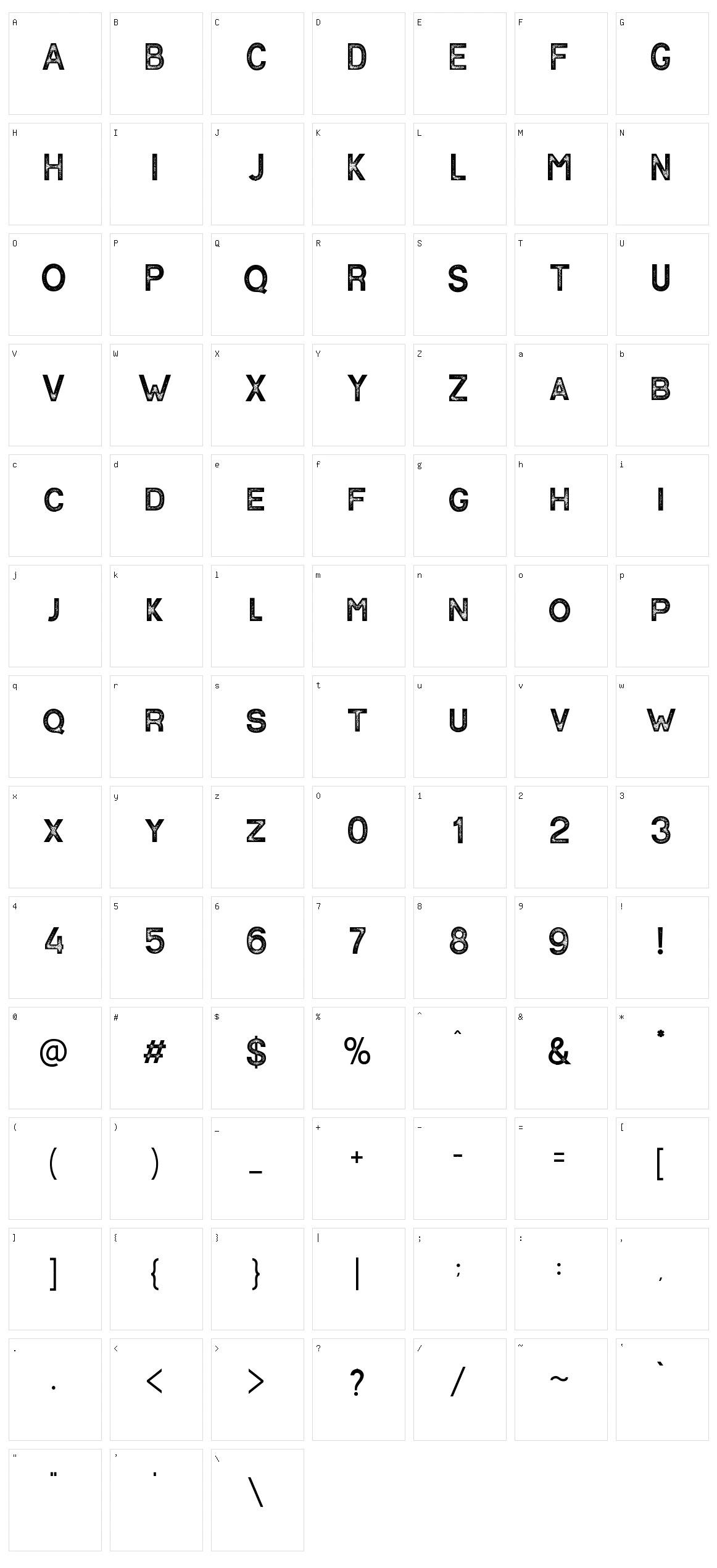 Contender Character Set