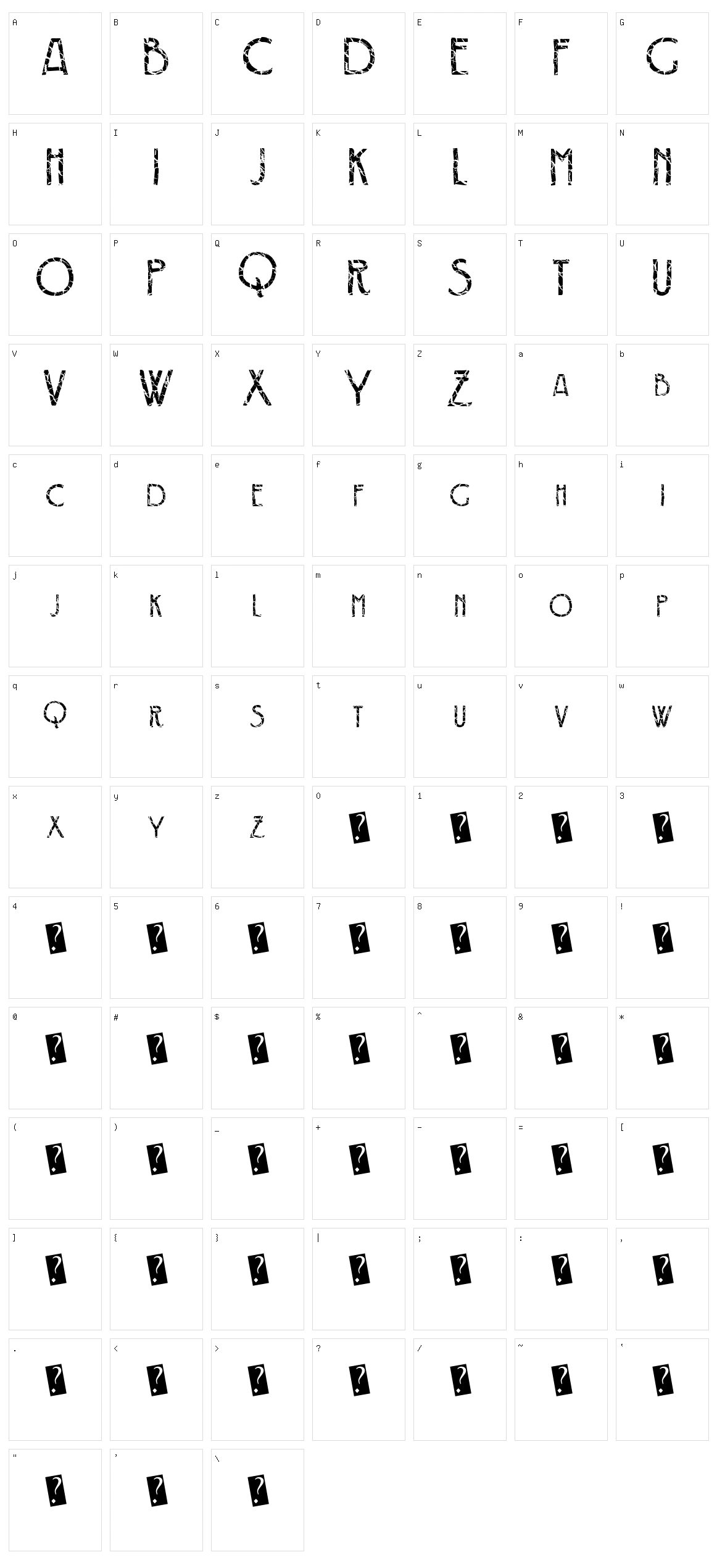 Crack Deco Character Set