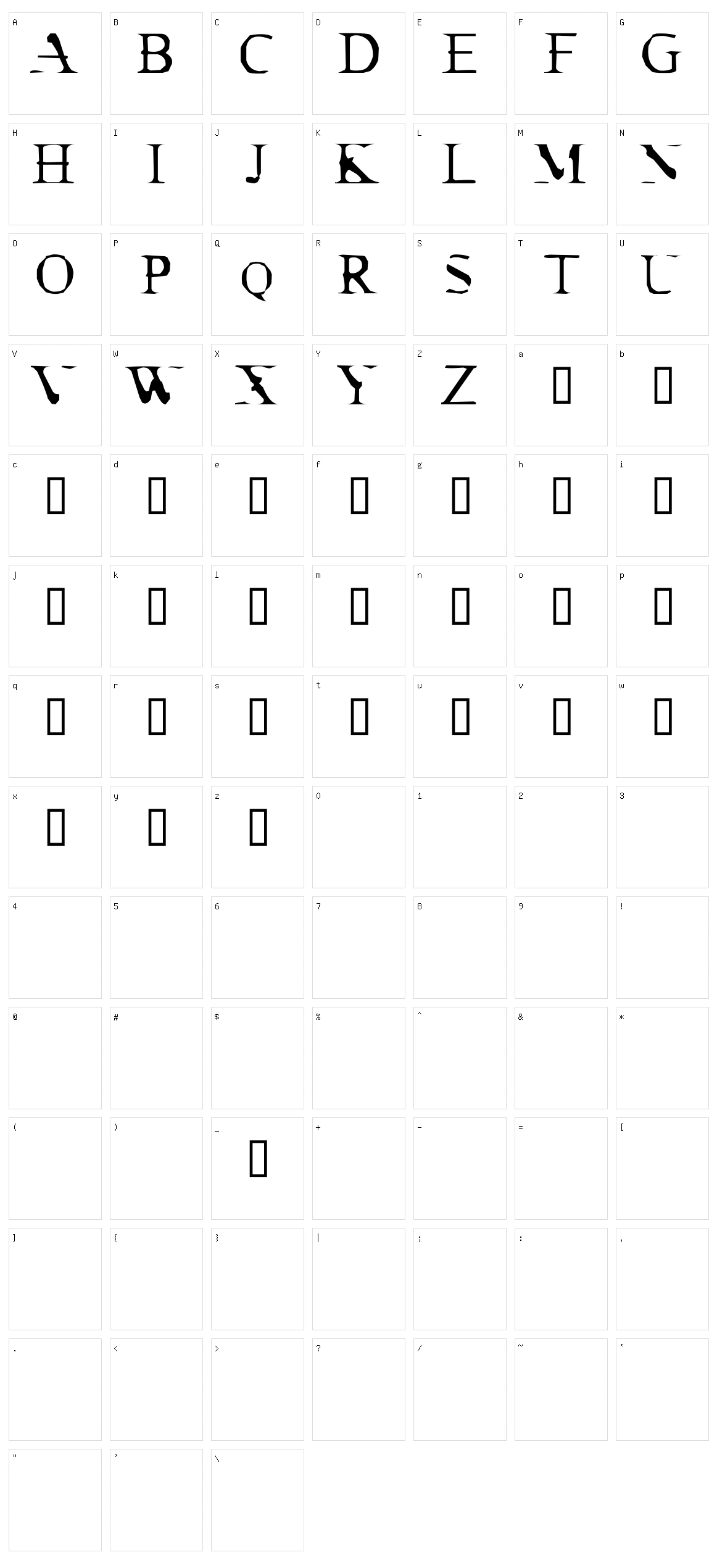 Cracked Dendrite Character Set