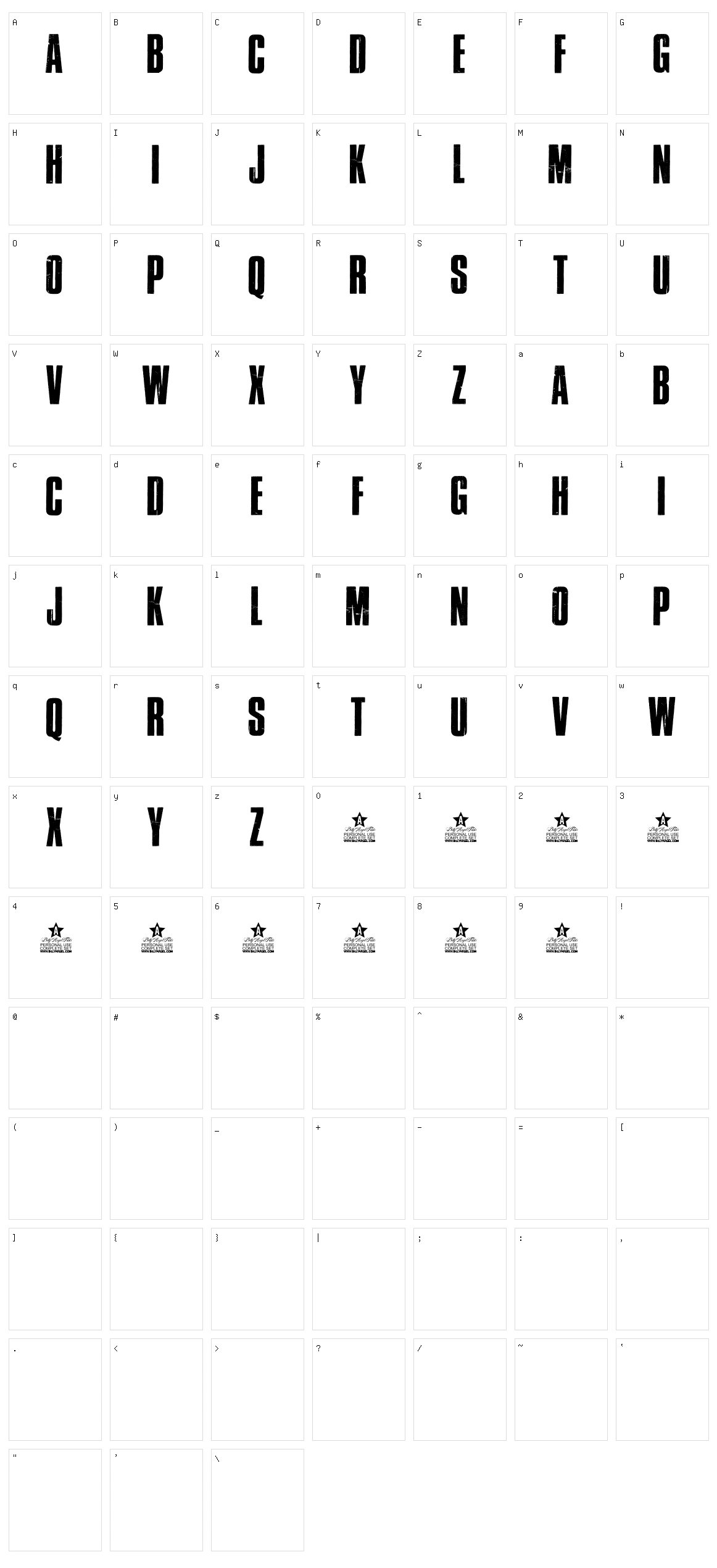 Cross Town Character Set