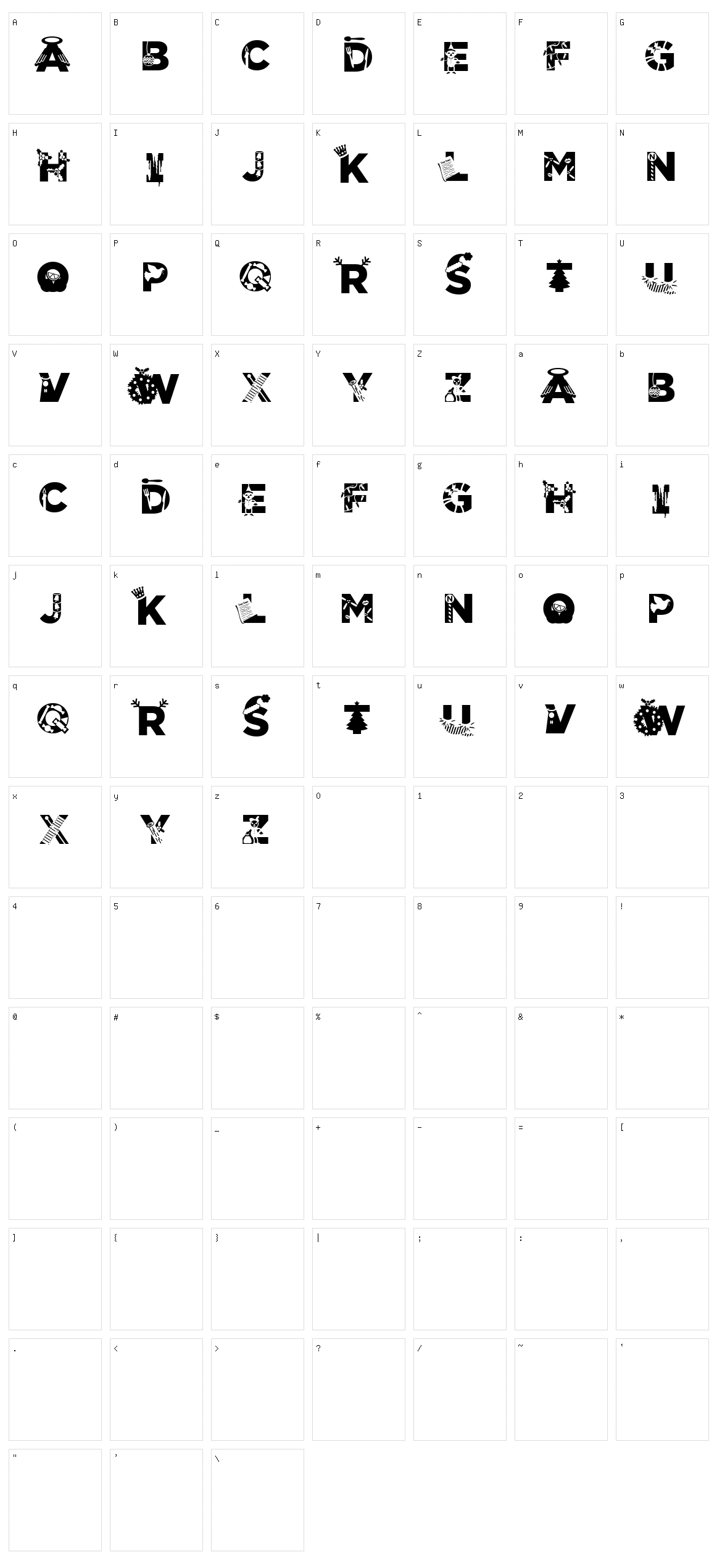 Christmabet Character Set