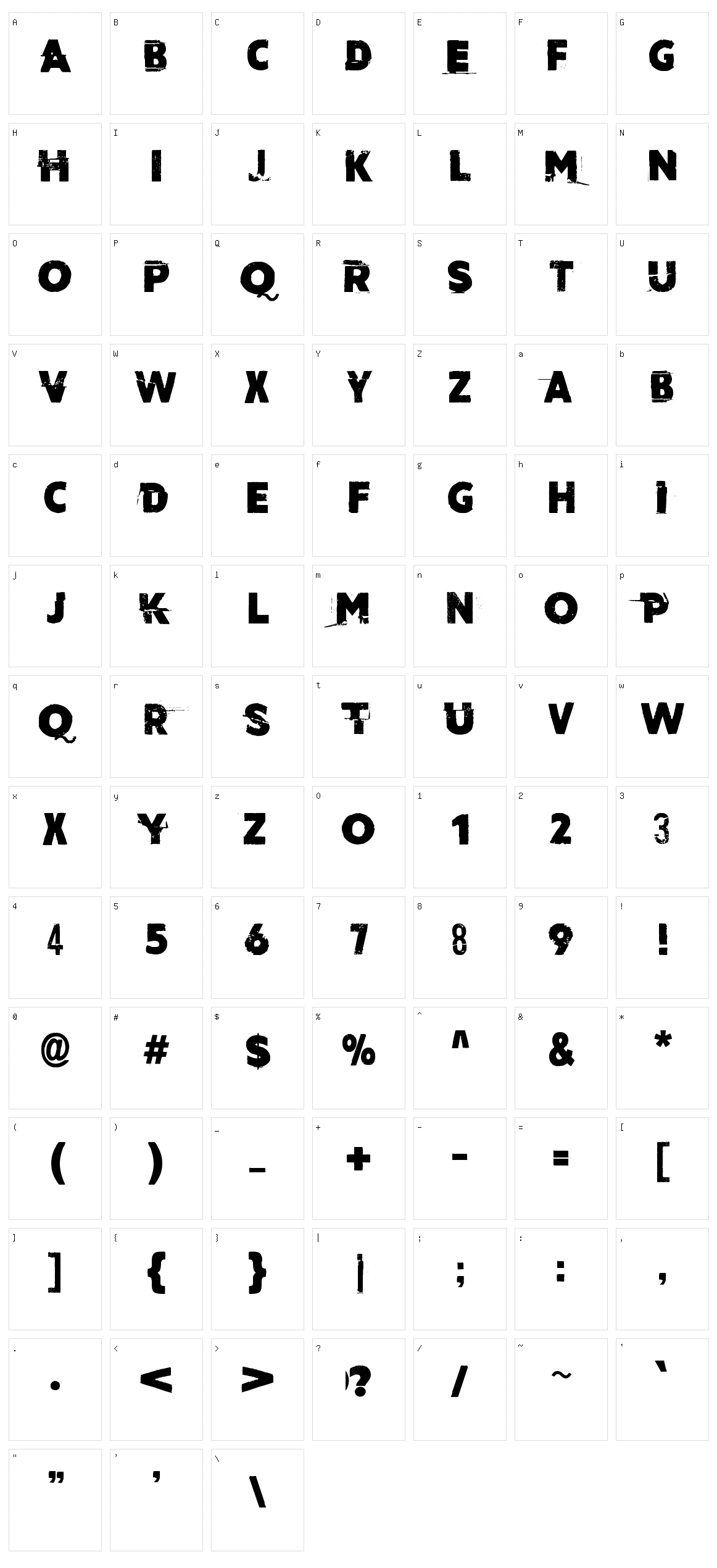 Cut the crap Character Set