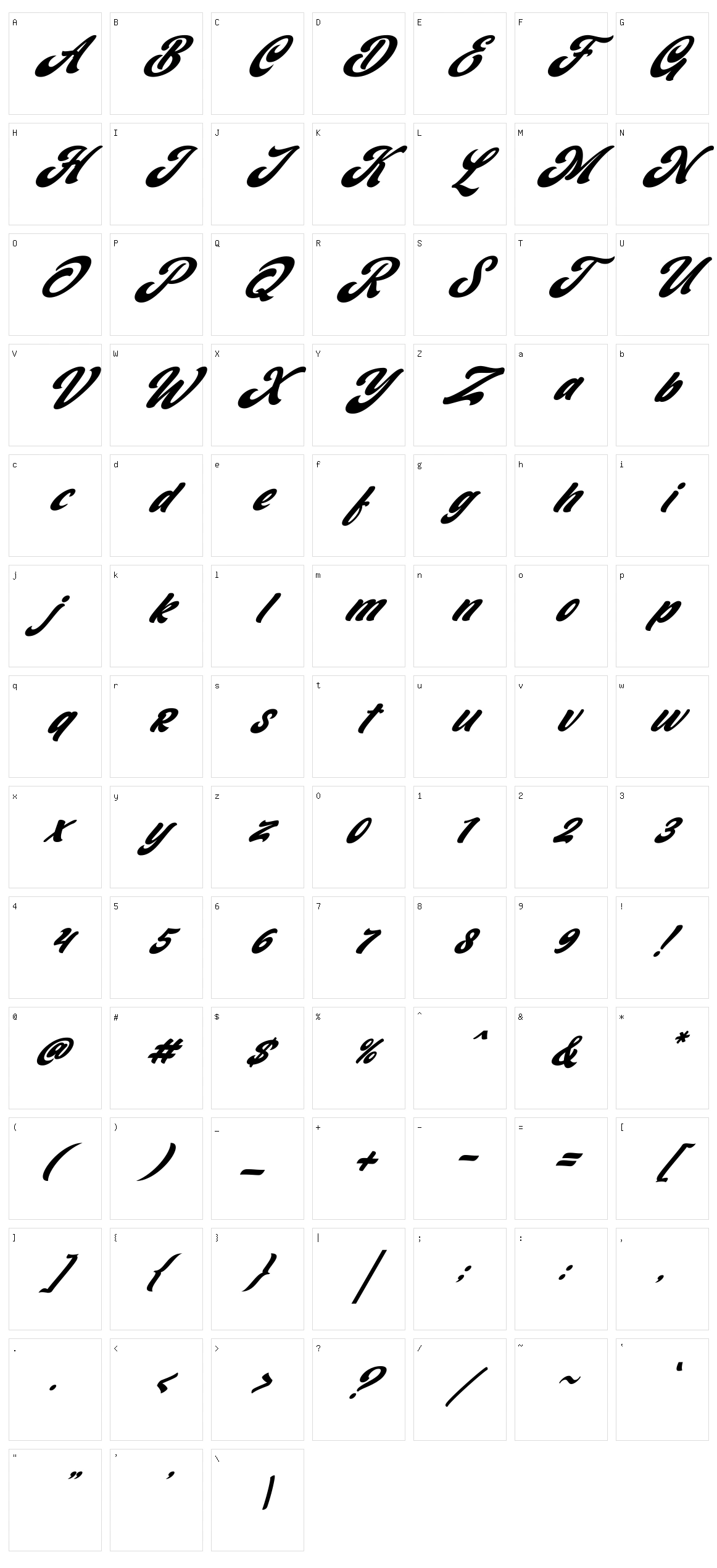 Barqish Character Set