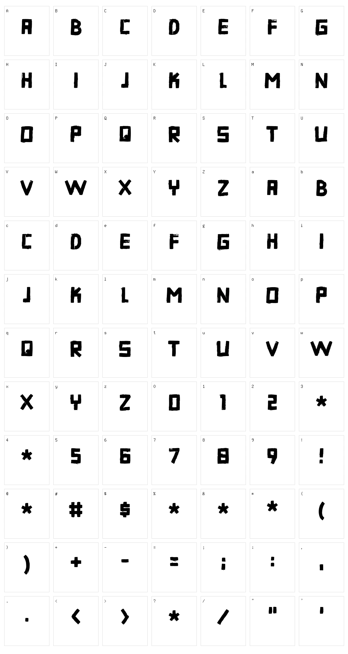 Danger Agenda Character Set
