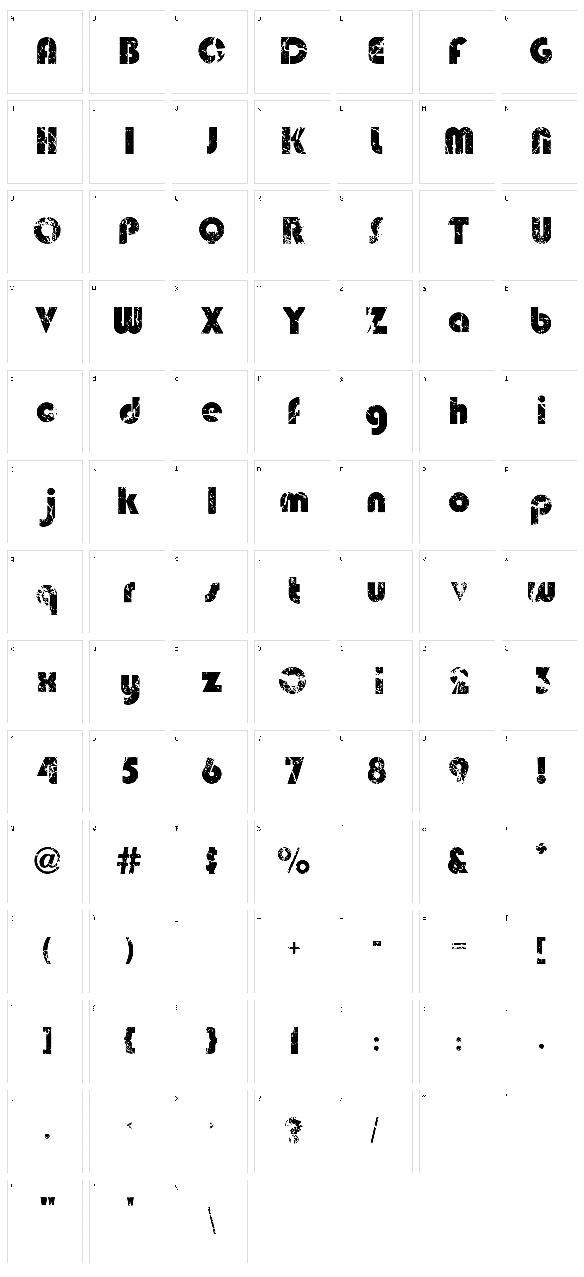 Deadmobil Character Set