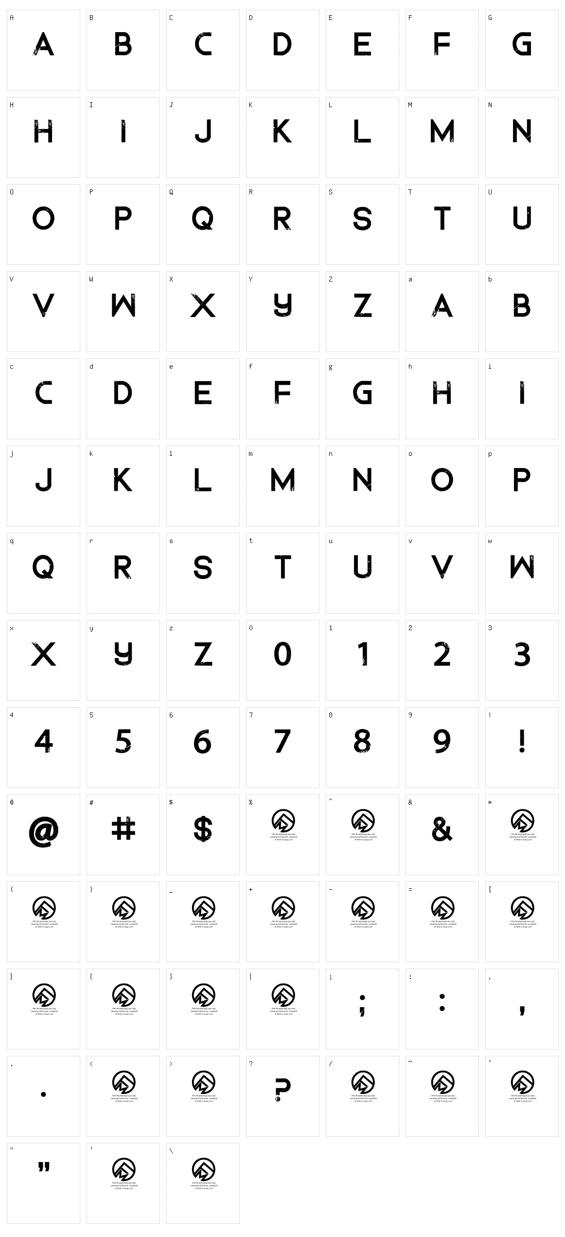 Dedecus Putro Character Set