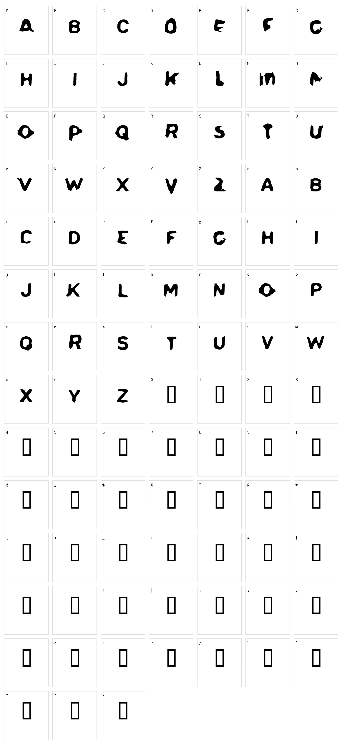 Delerium Character Set