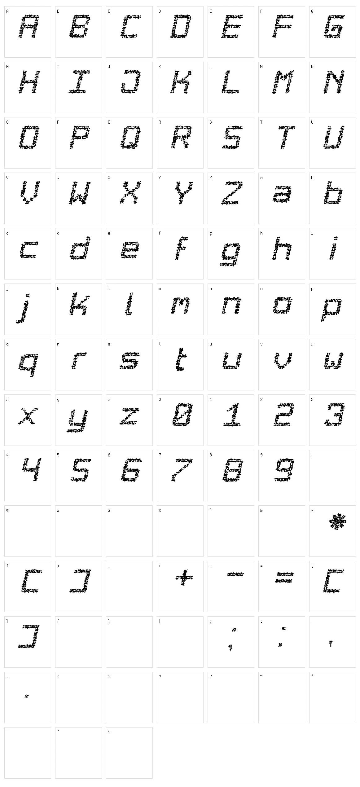 Desgastada TFB Character Set