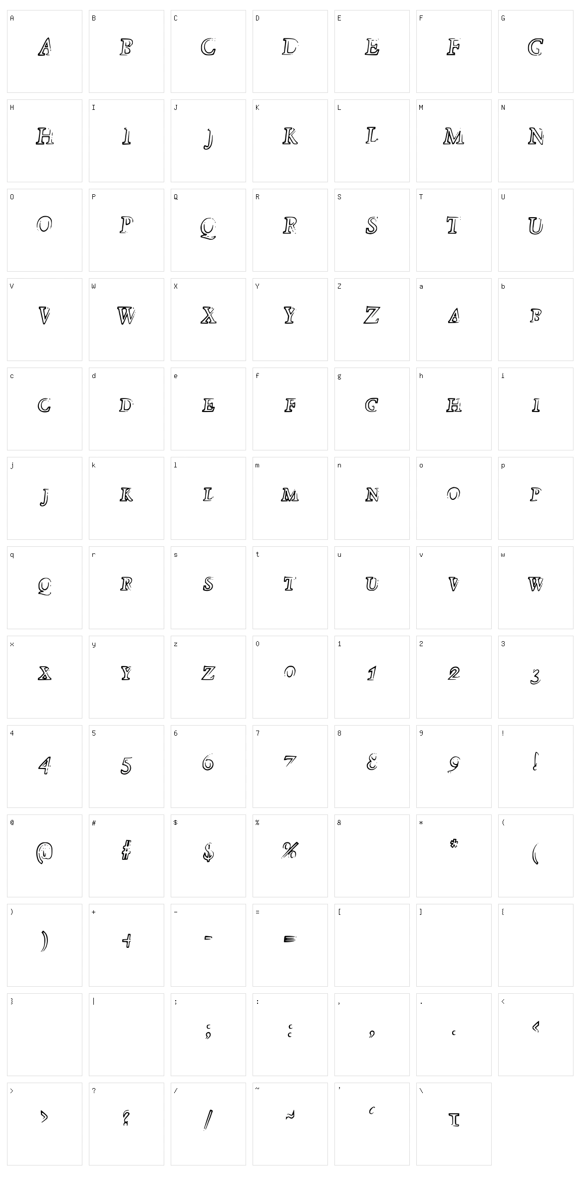 Died Character Set