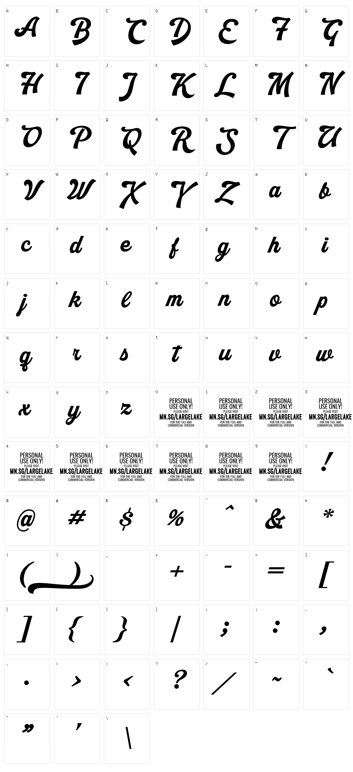 Largelake Character Set