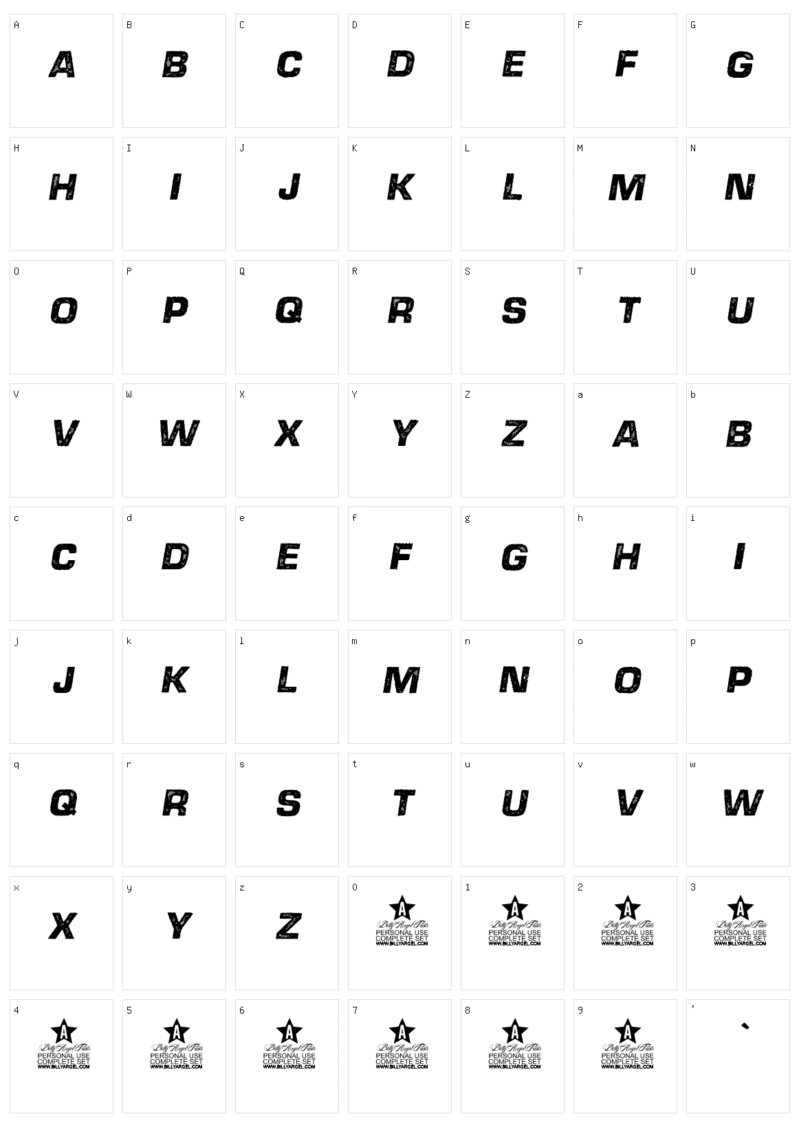 Diesel Character Set