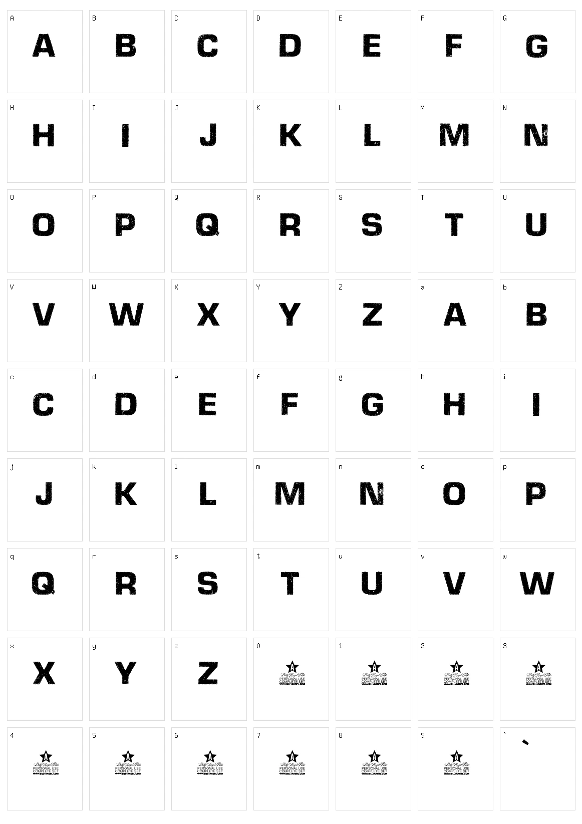 Dieselpower Character Set