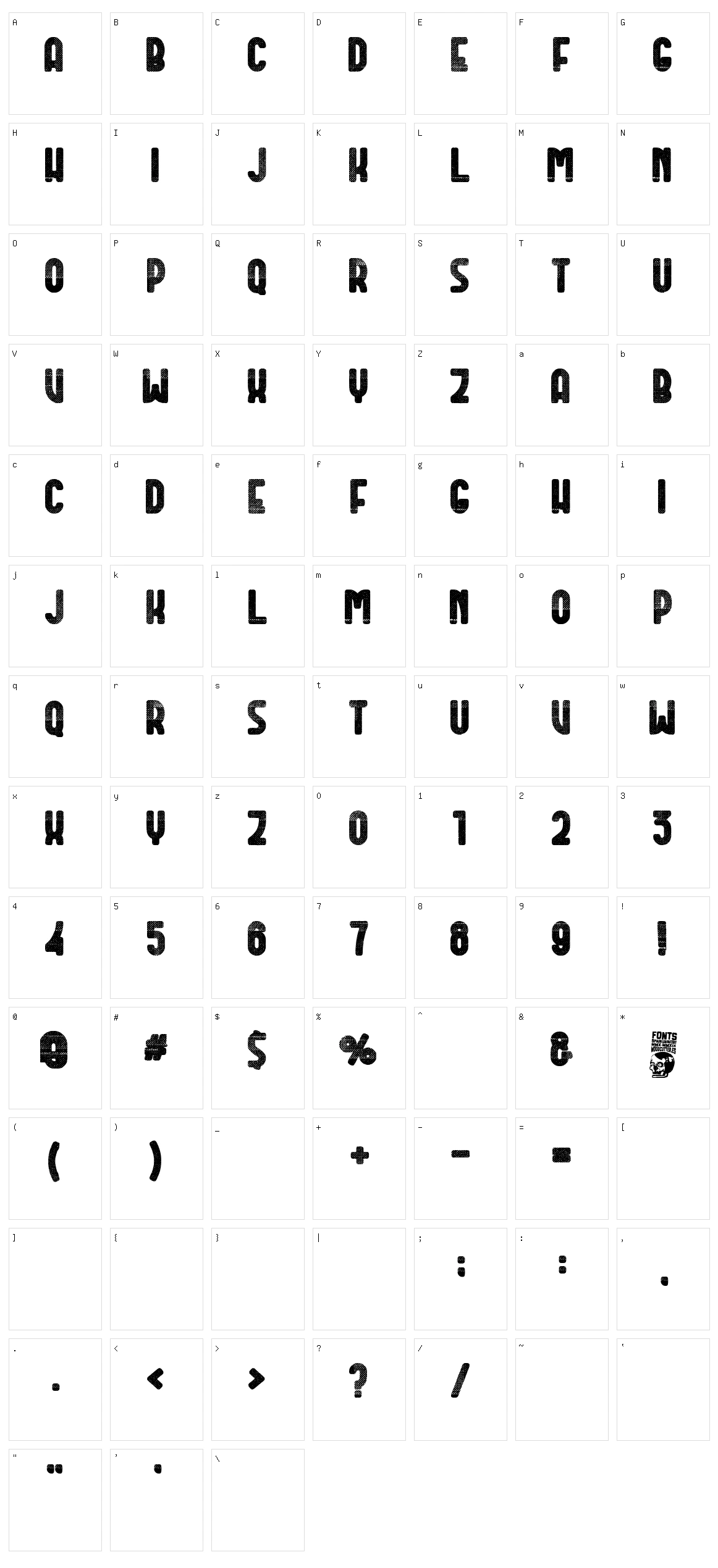 Dirty Deco Character Set