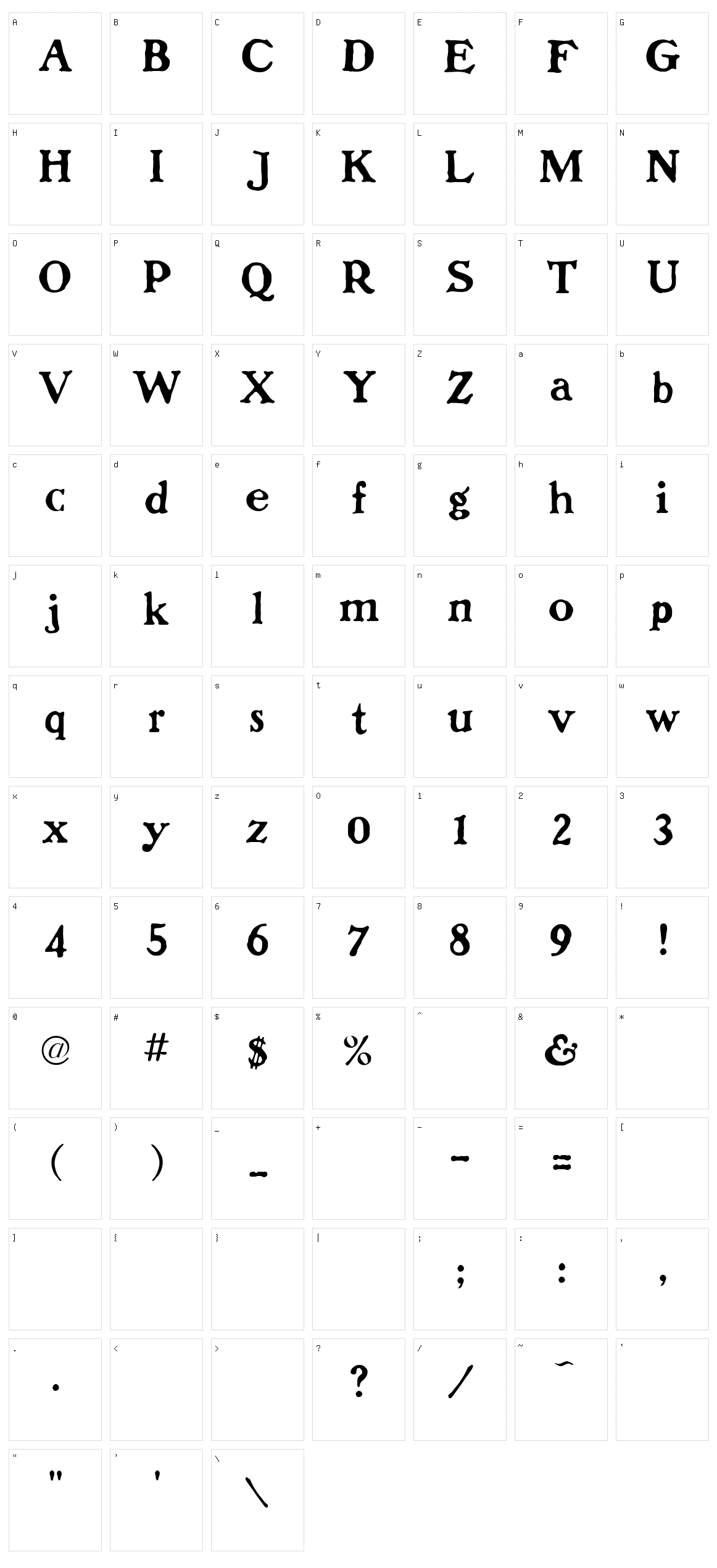 Dolenzo J Character Set