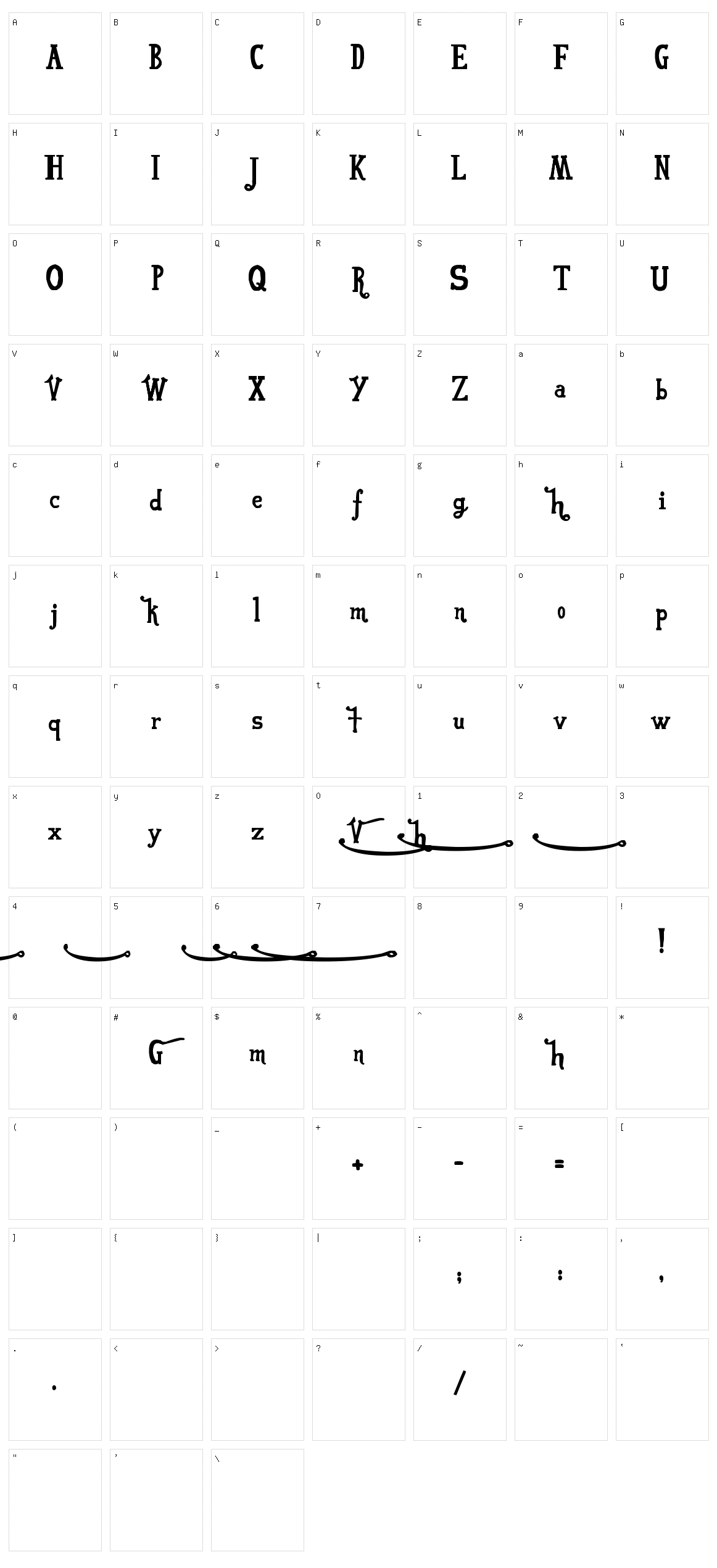 VonFont Character Set