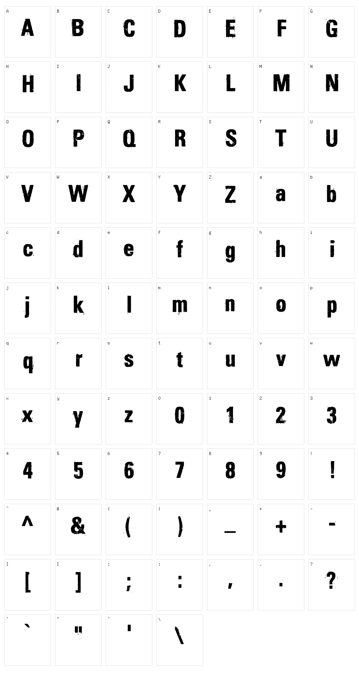 DubTone Character Set