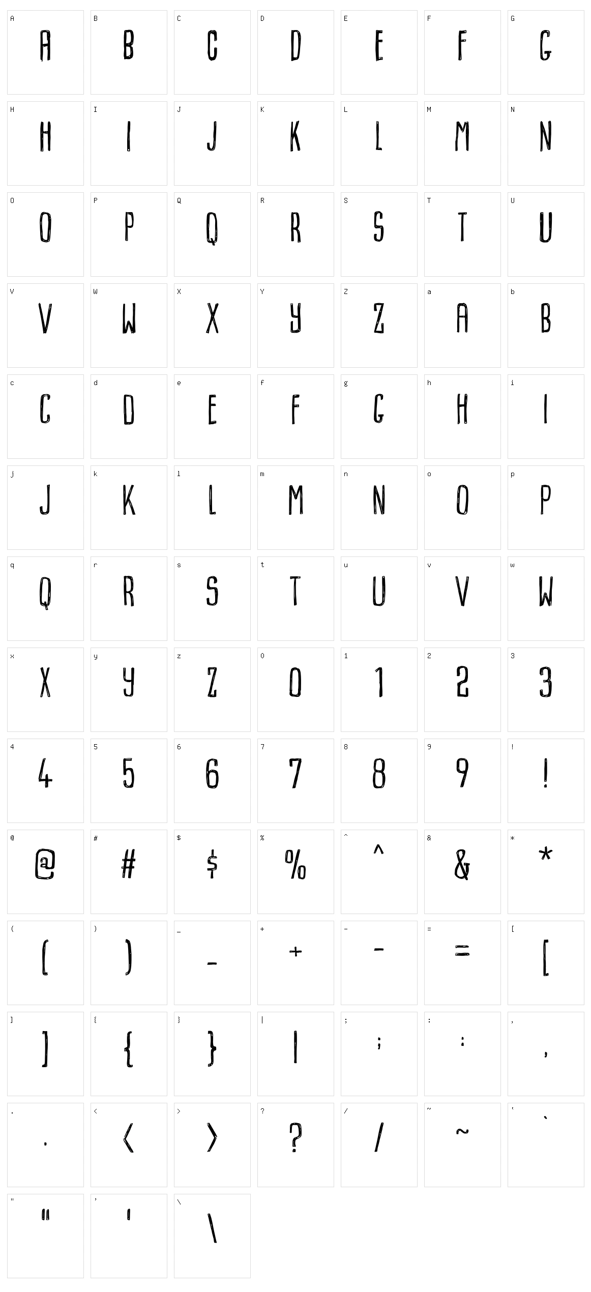 Dummkopf Character Set