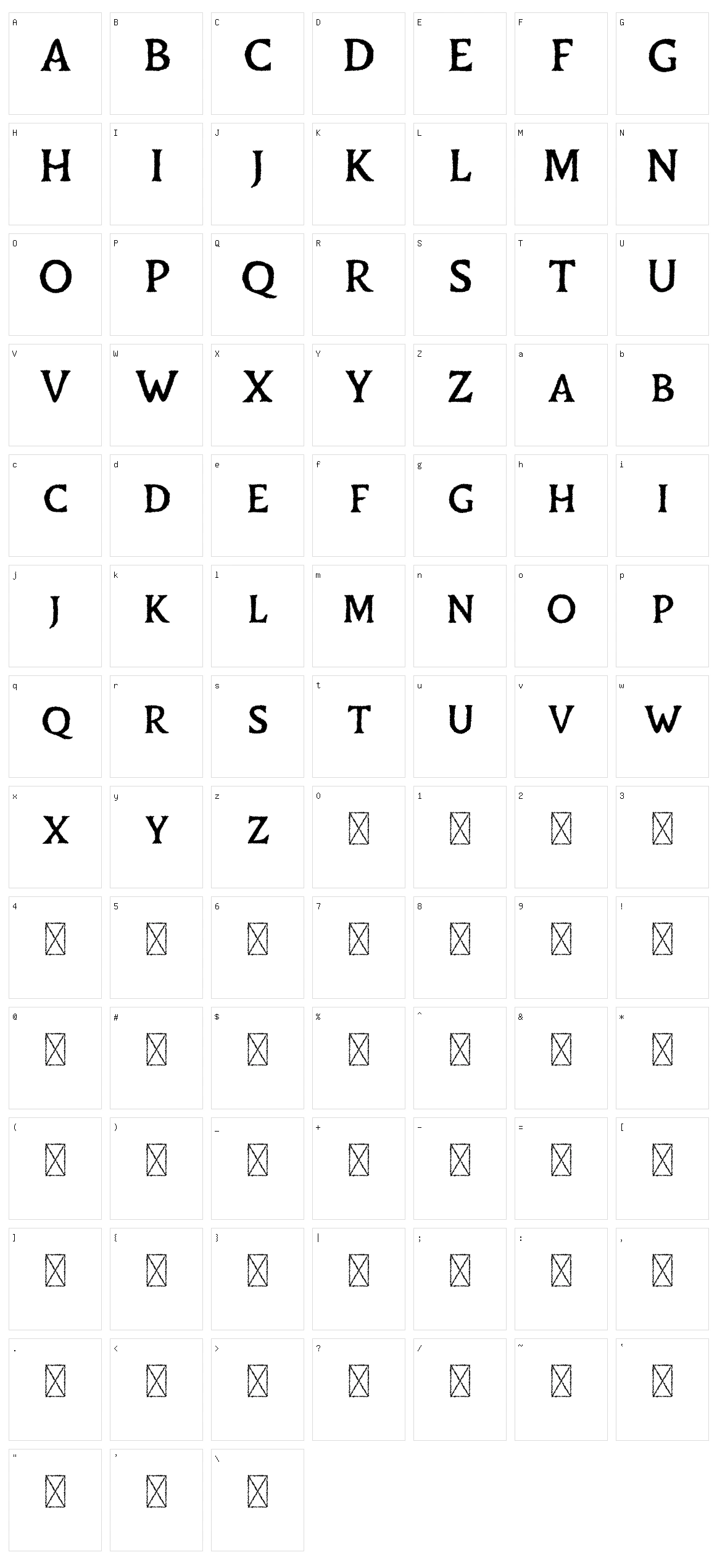 Duskey Character Set
