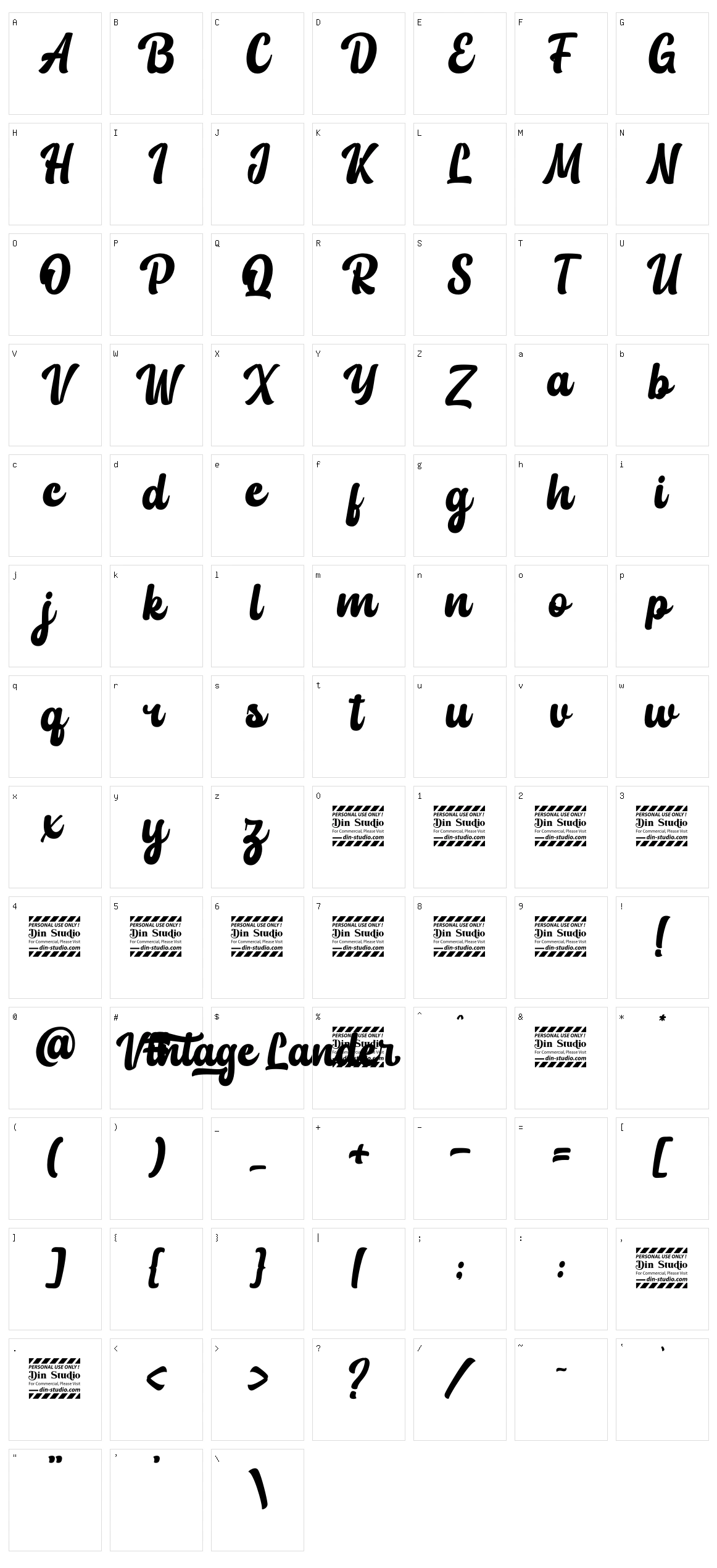 Vintage Lander Character Set