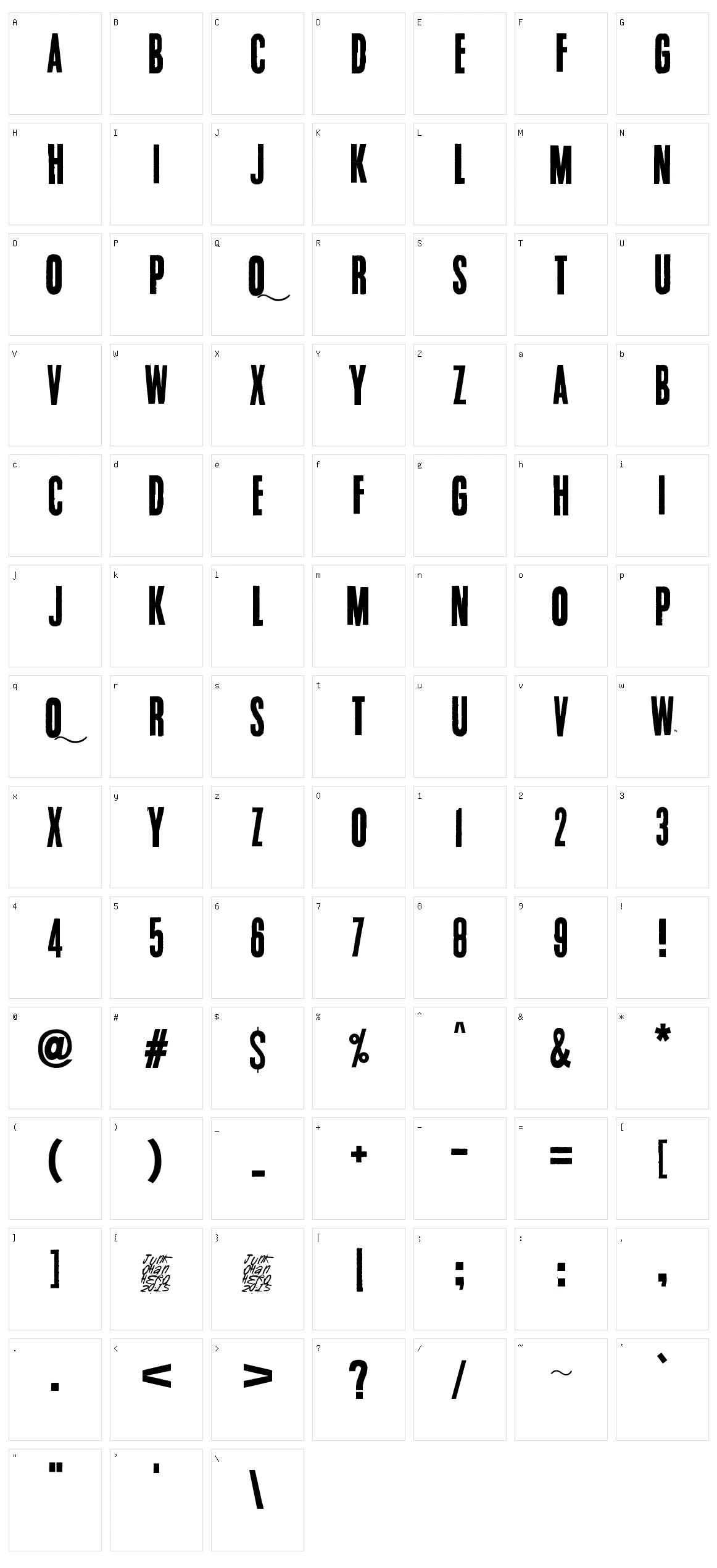 Endrophenomeua Character Set