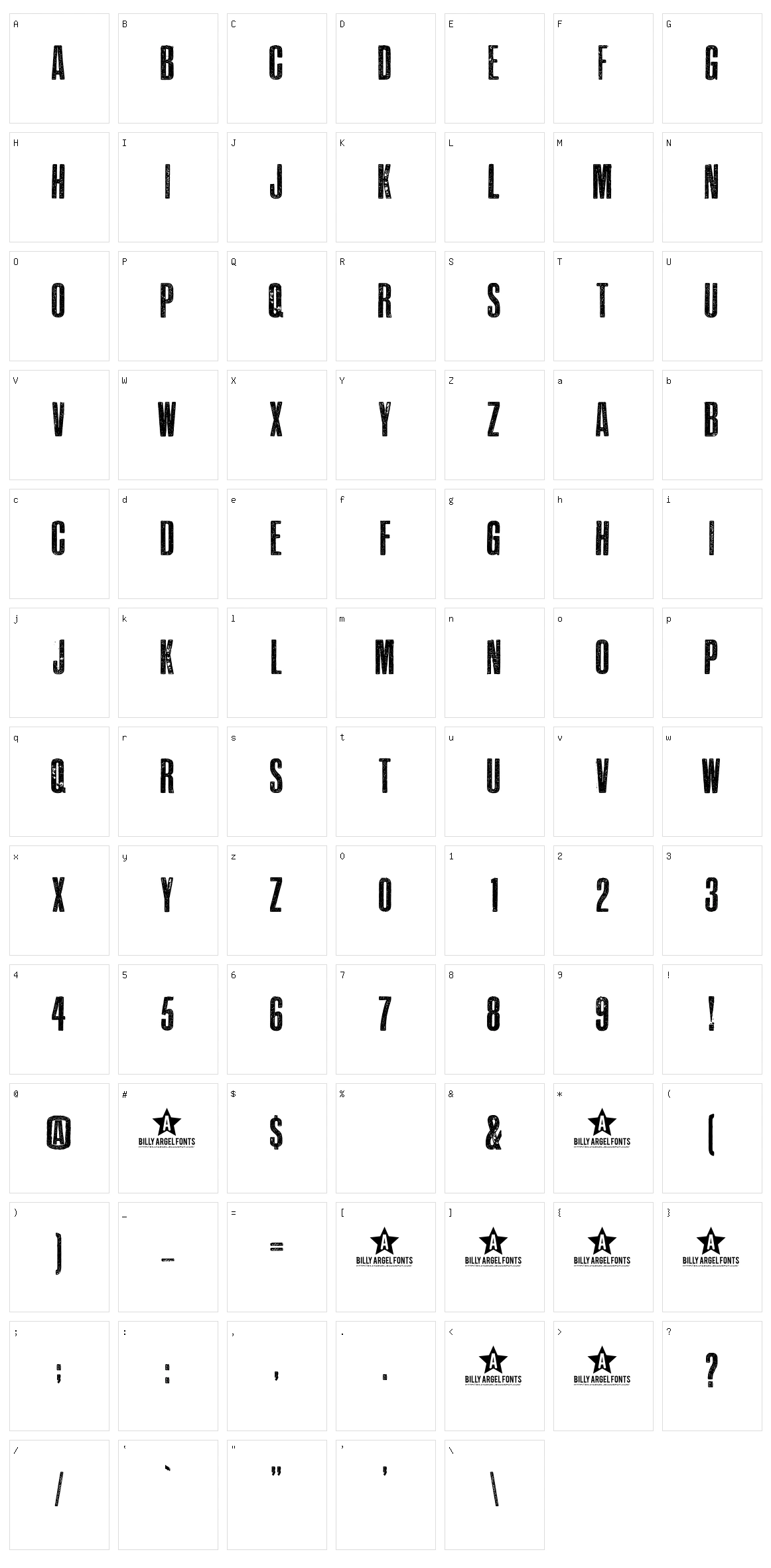 Epidemia Character Set