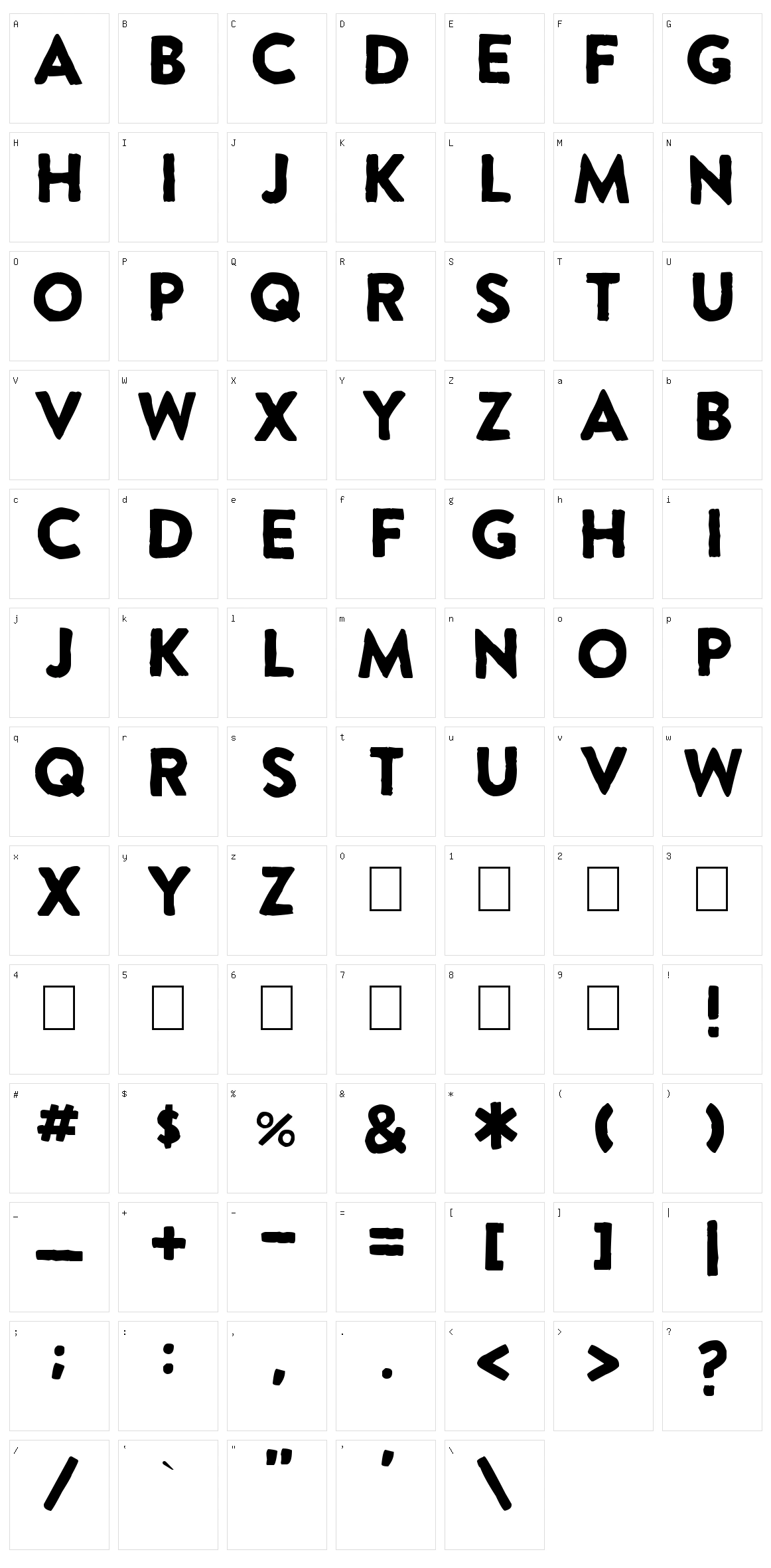 Extra Grotesque Character Set