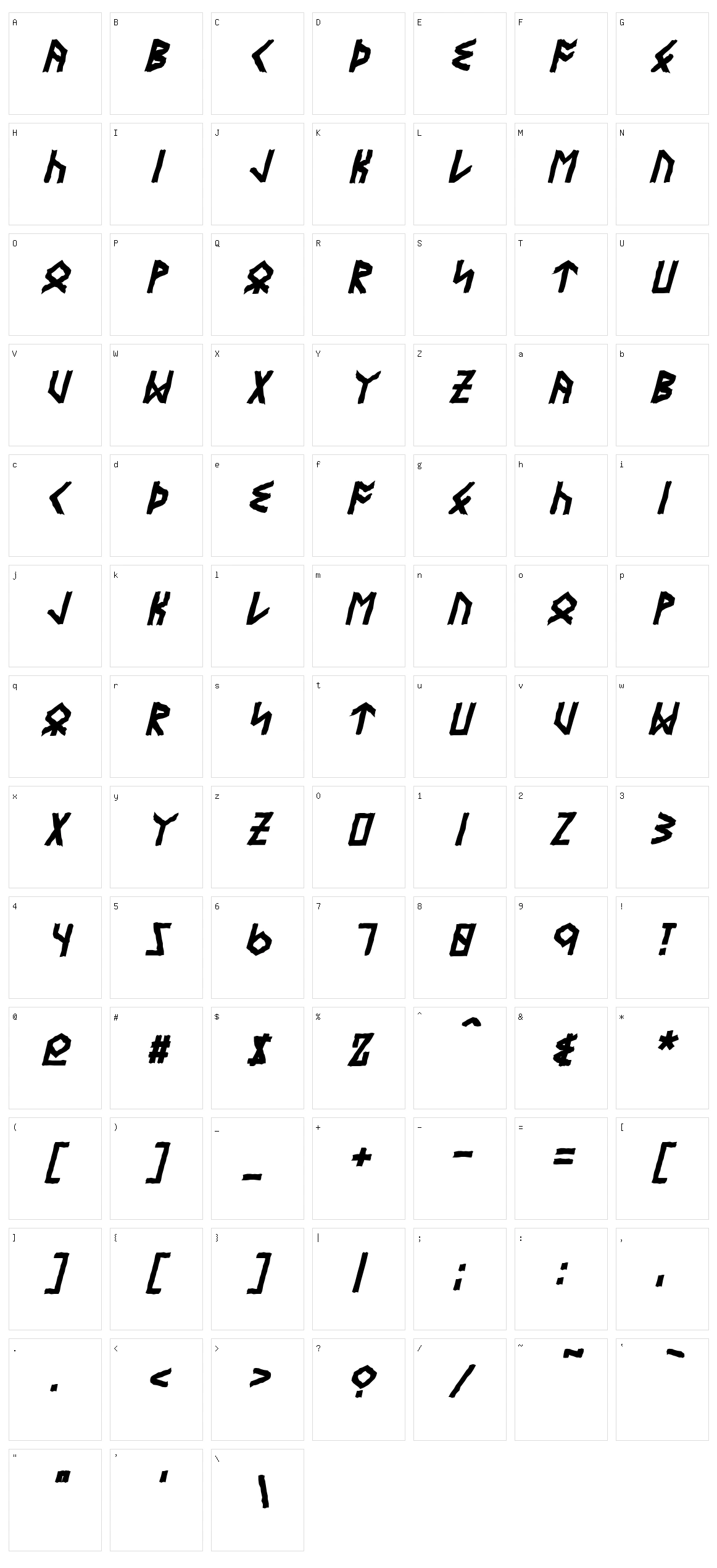 Eyvindr Character Set
