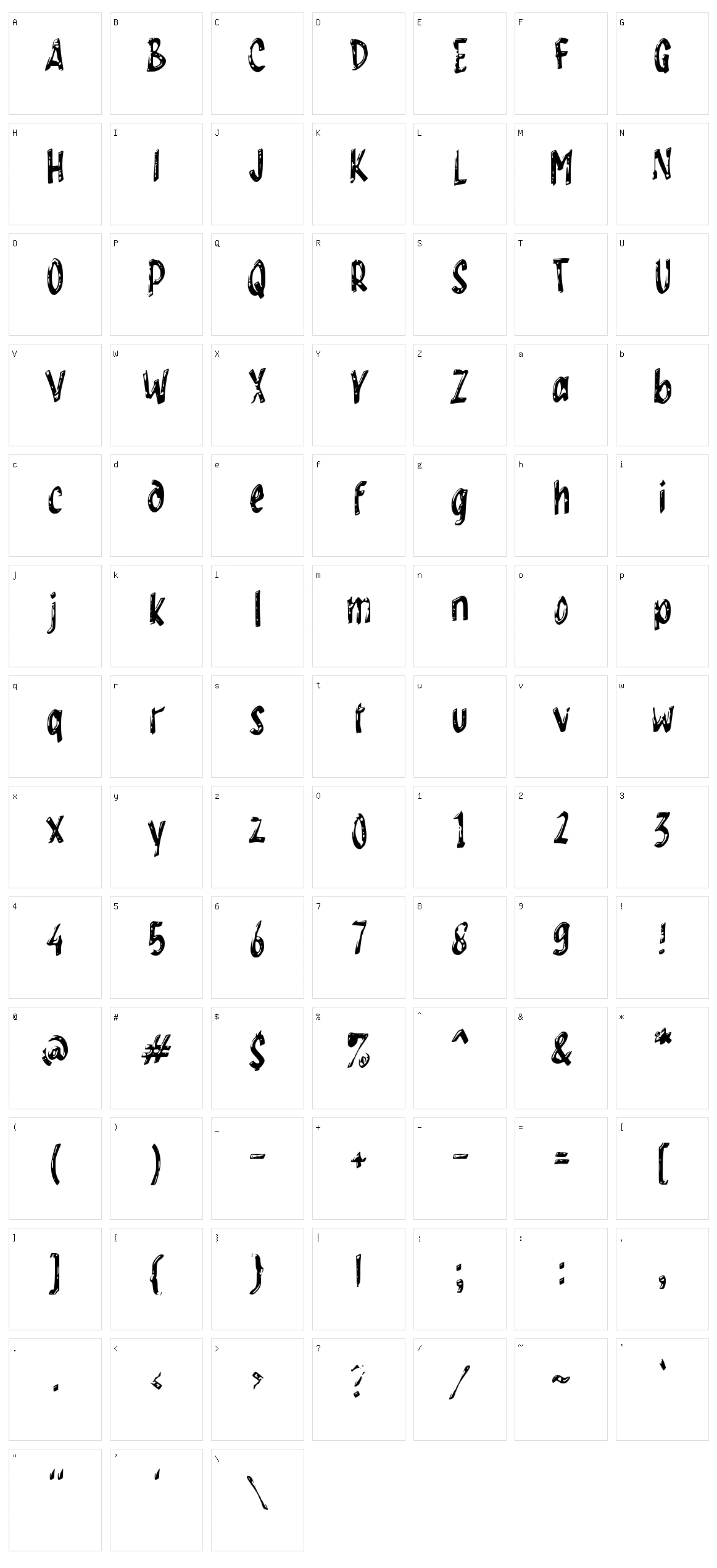 f Framboz Character Set