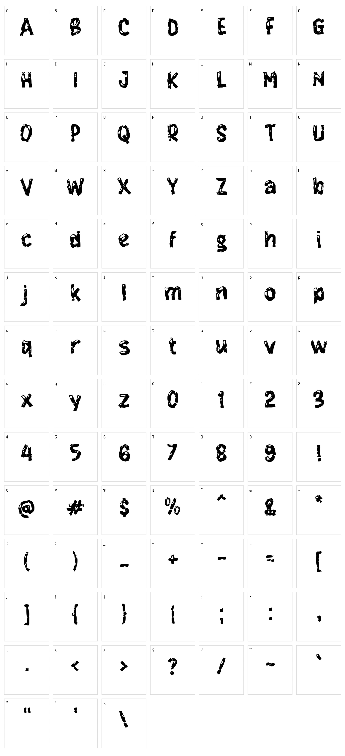 f Frontiera Character Set