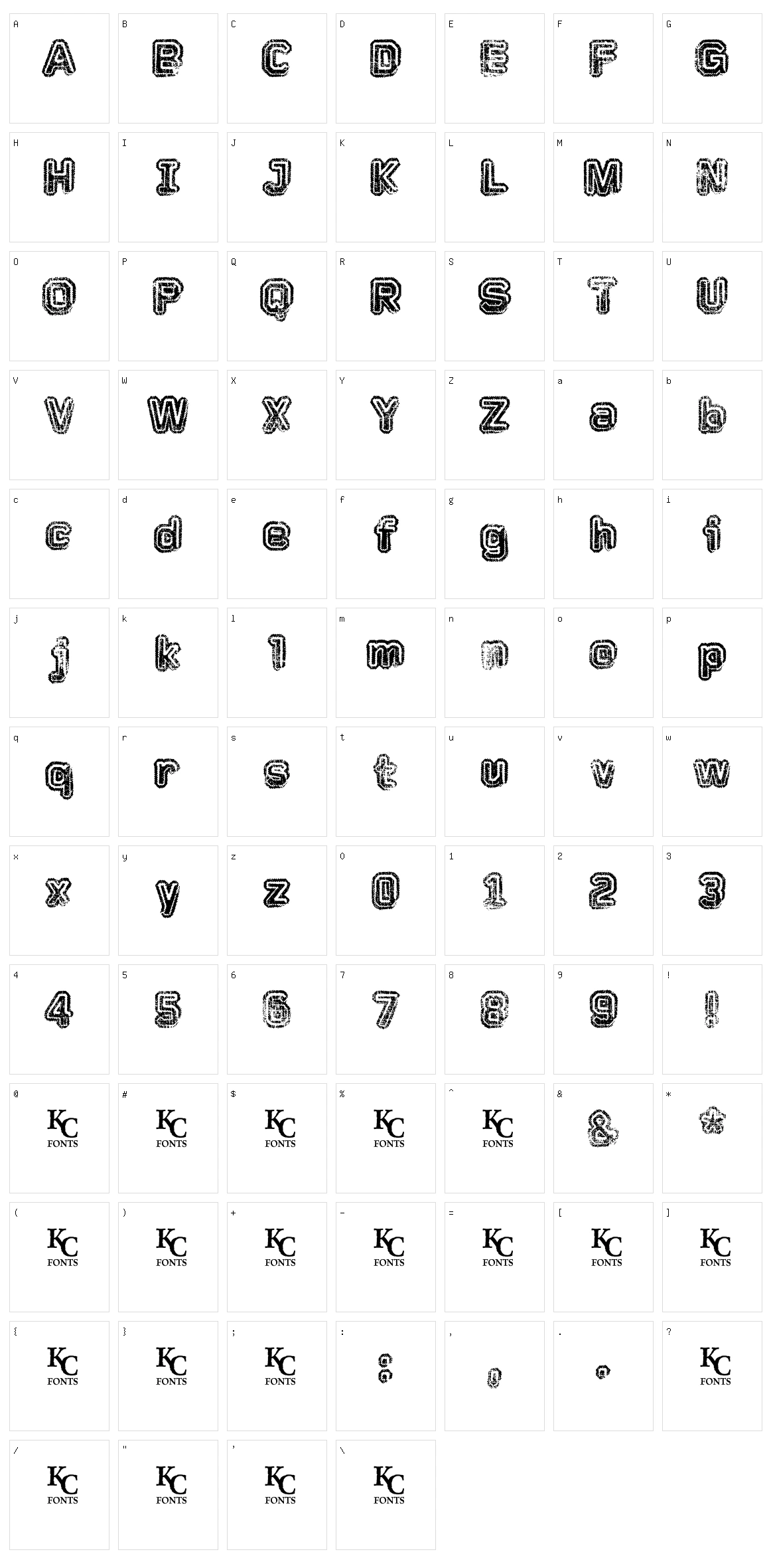 Faded Memory Character Set