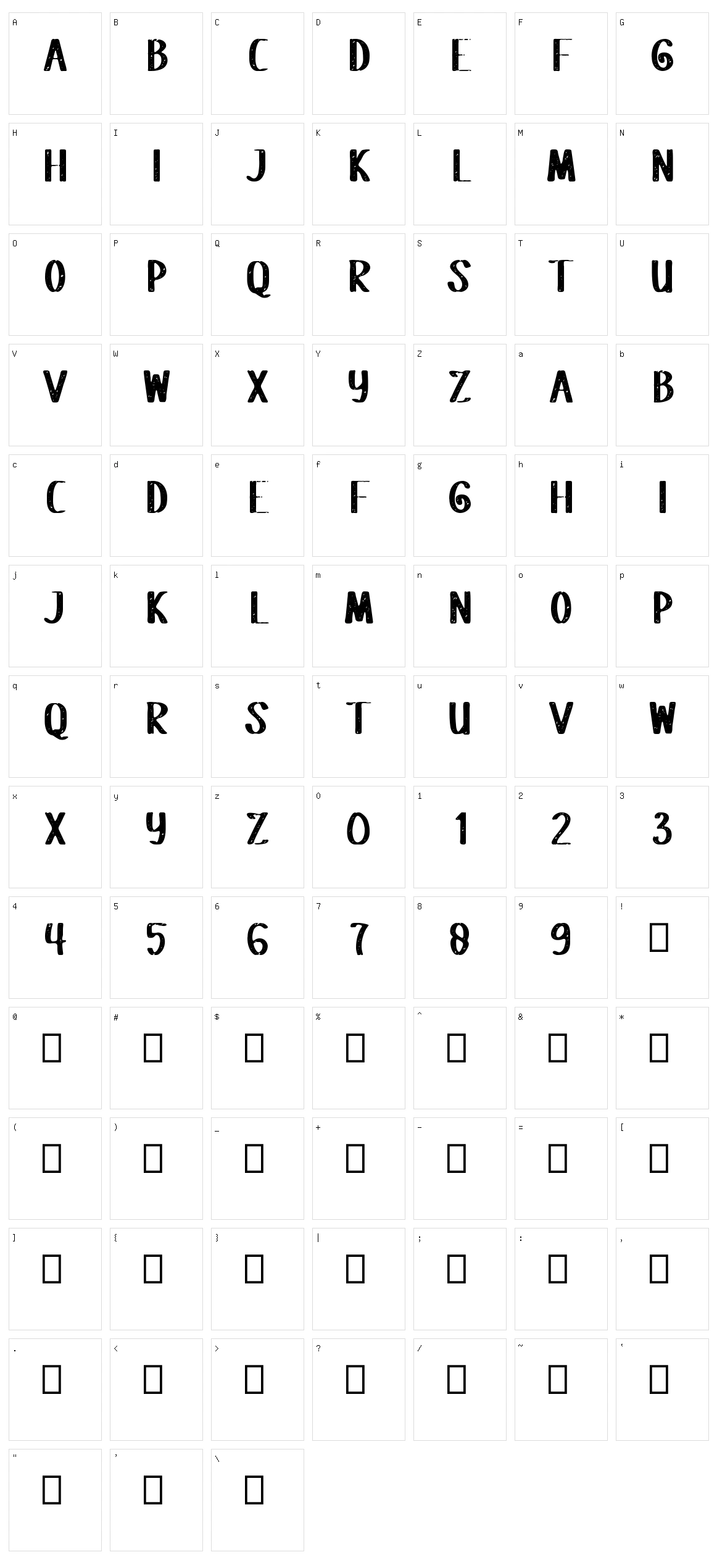 Fatrouble Character Set