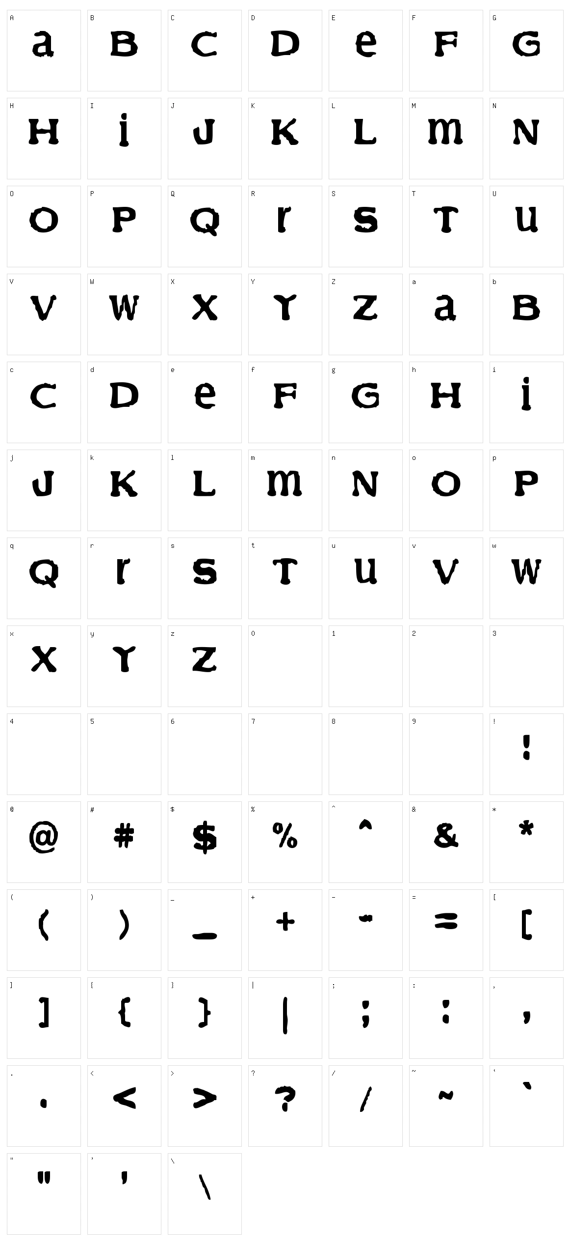 Finder Character Set