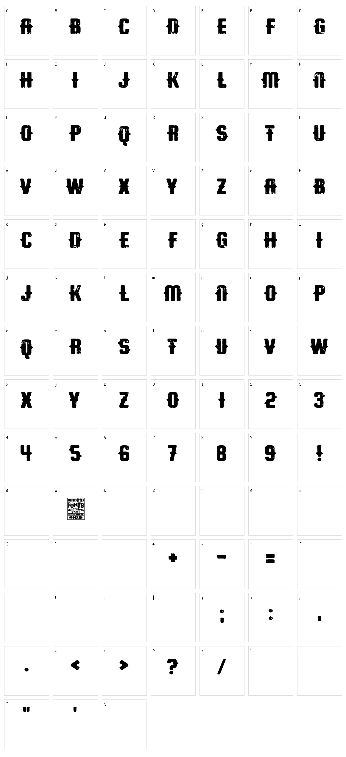 Fine and Hard Character Set