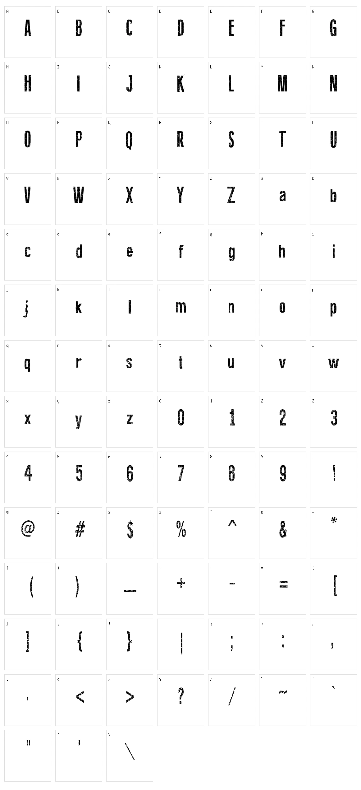 Fine Eroded Character Set