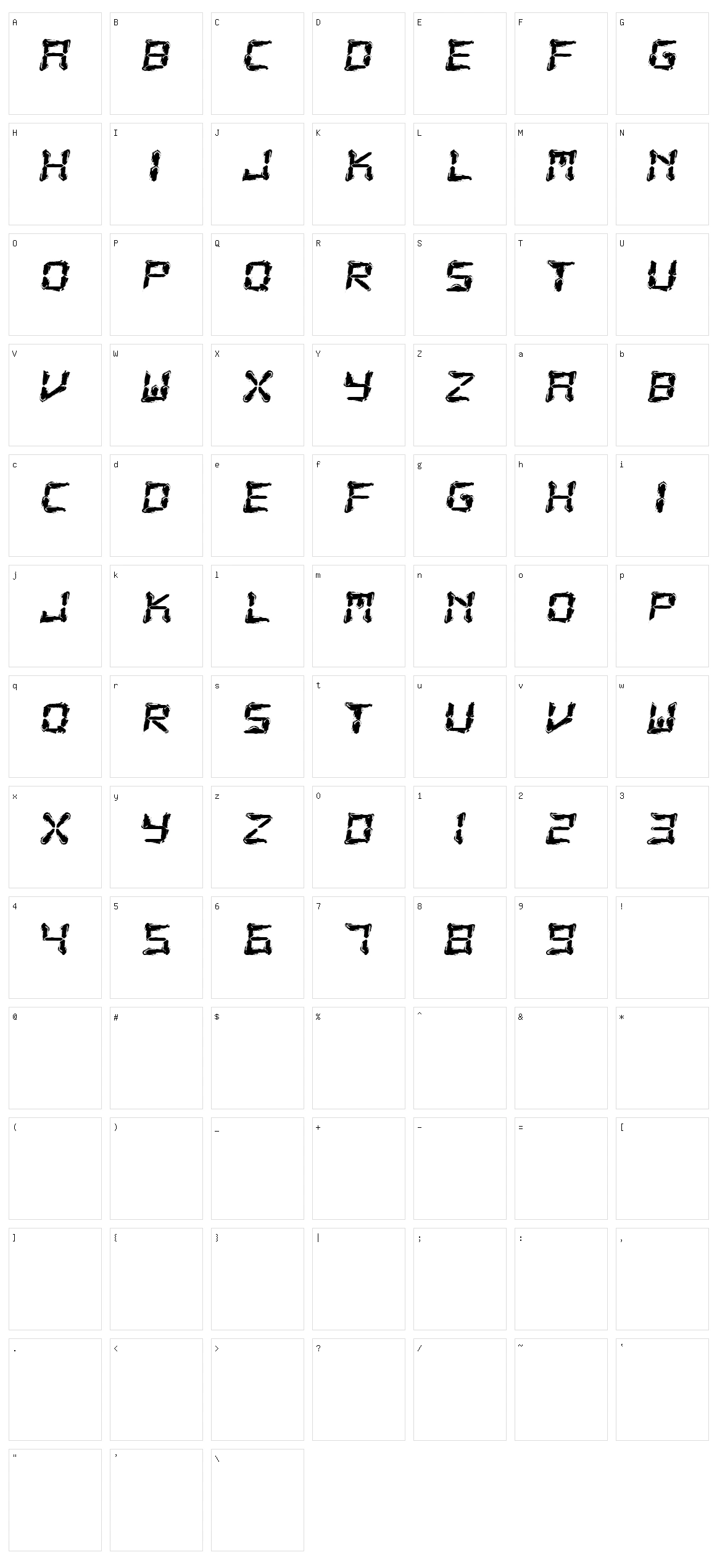 Fluid LCD Character Set