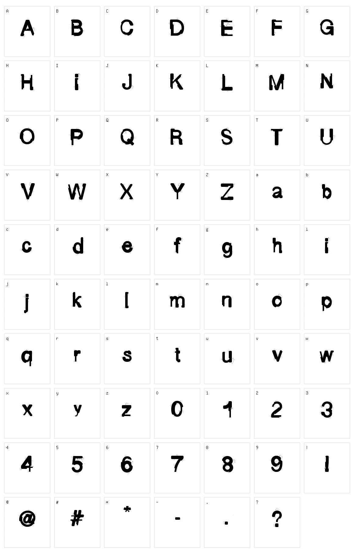 Fluid Maska Character Set